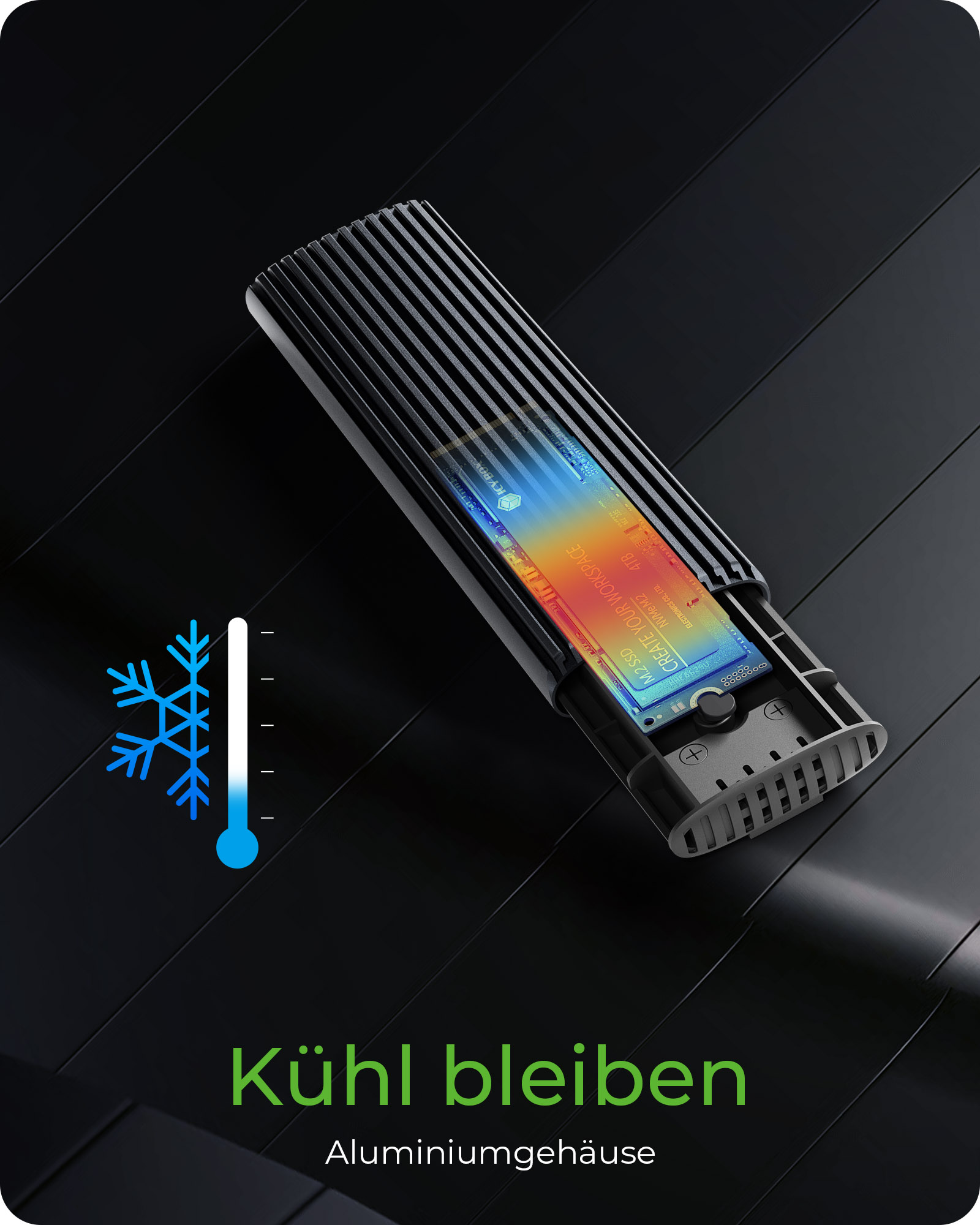 Geh. IcyBox für NVMe M.2 & SATA M.2 SSD