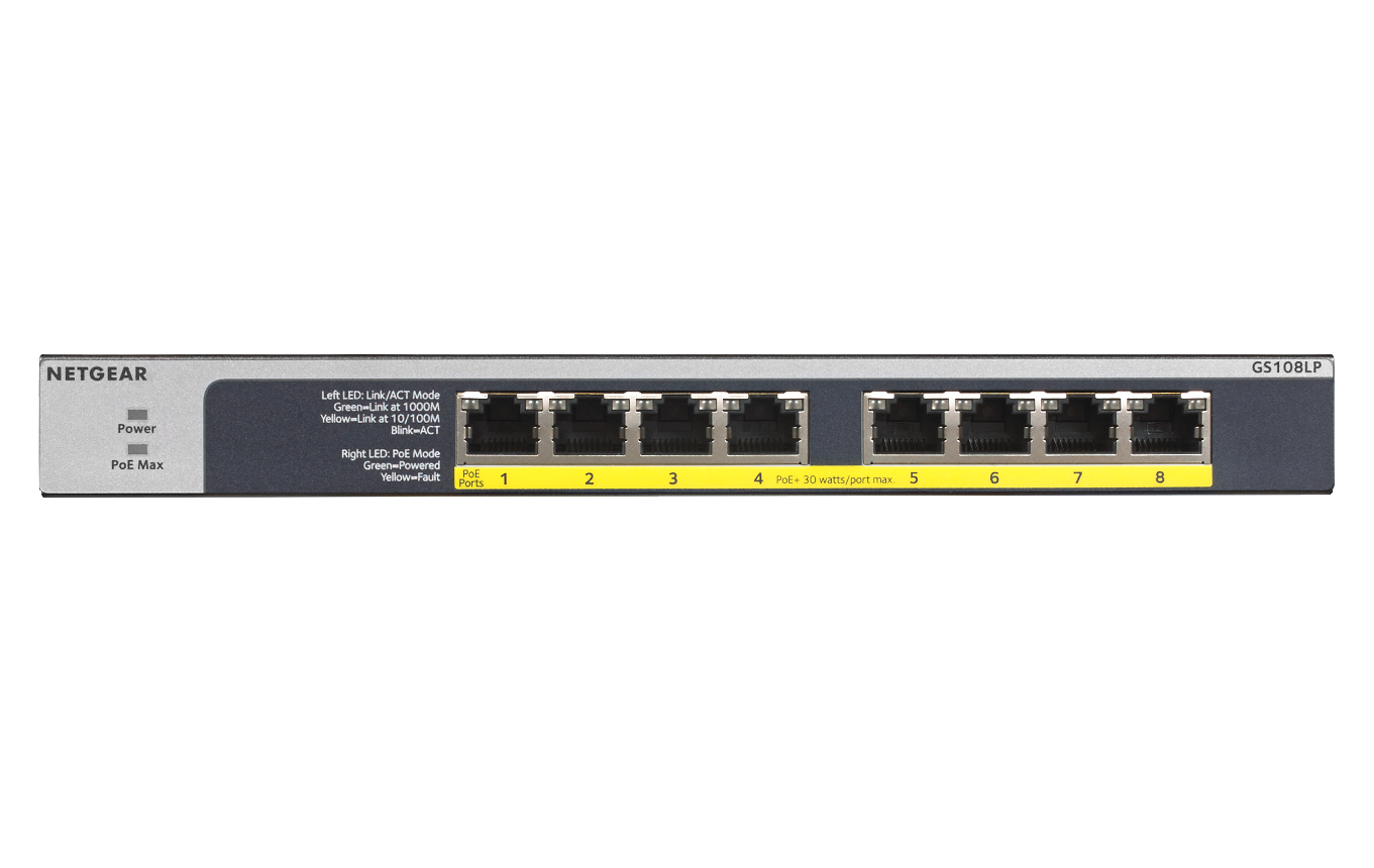 NETGEAR Switch 8-port 10/100/1000 GS108LP-100EUS