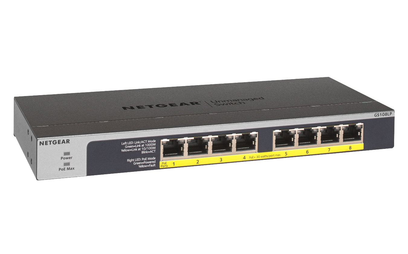 NETGEAR Switch 8-port 10/100/1000 GS108LP-100EUS