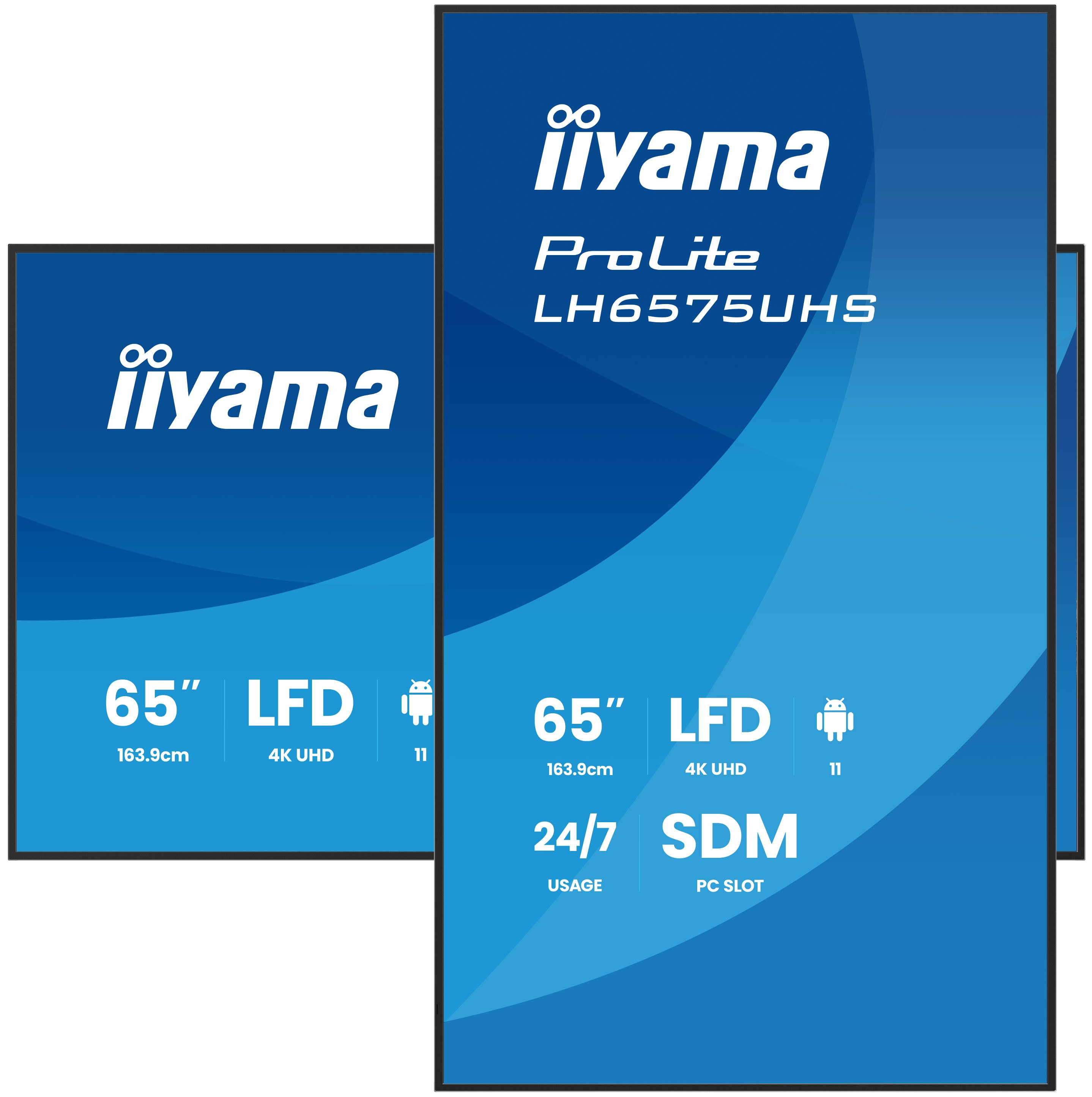 IIYAMA LH6575UHS-B2AG 165,1cm 65Zoll 3840x2160 UHD IPS panel Haze 25Percent 500cd/m Landscape and Portrait