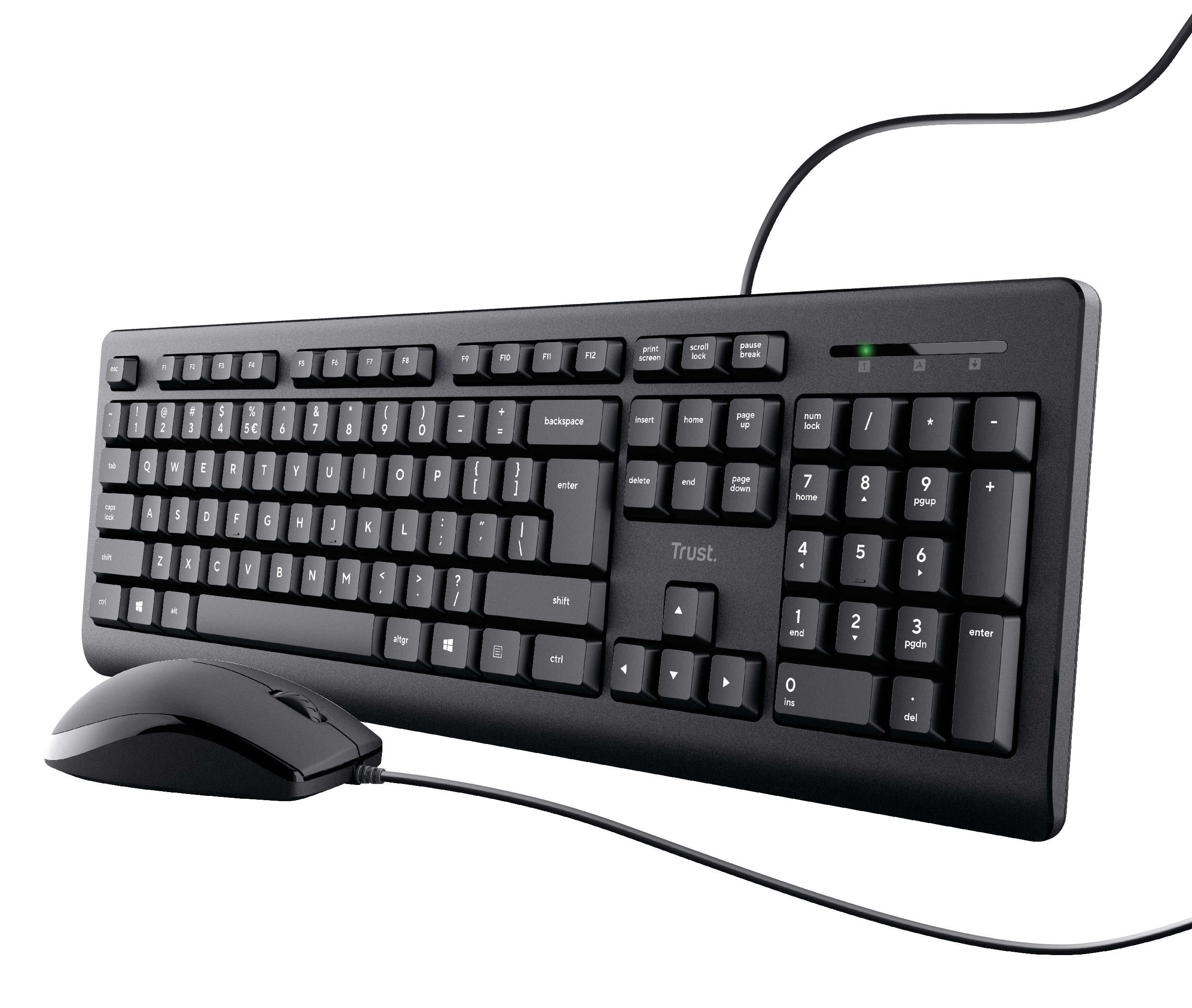 Trust TKM-250 Tastatur-Maus-Set kabelgebunden schwarz