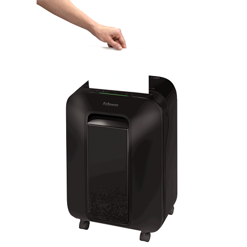 Fellowes Powershred LX 201 Aktenvernichter mit Partikelschnitt P-5, 2 x 12 mm, bis 11 Blatt, schwarz