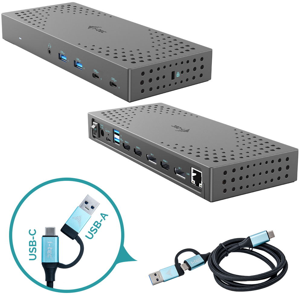 I-TEC USB 3.0 USB-C Thunderbolt 3x 4K Docking Station Gen 2 + Power Delivery 100W