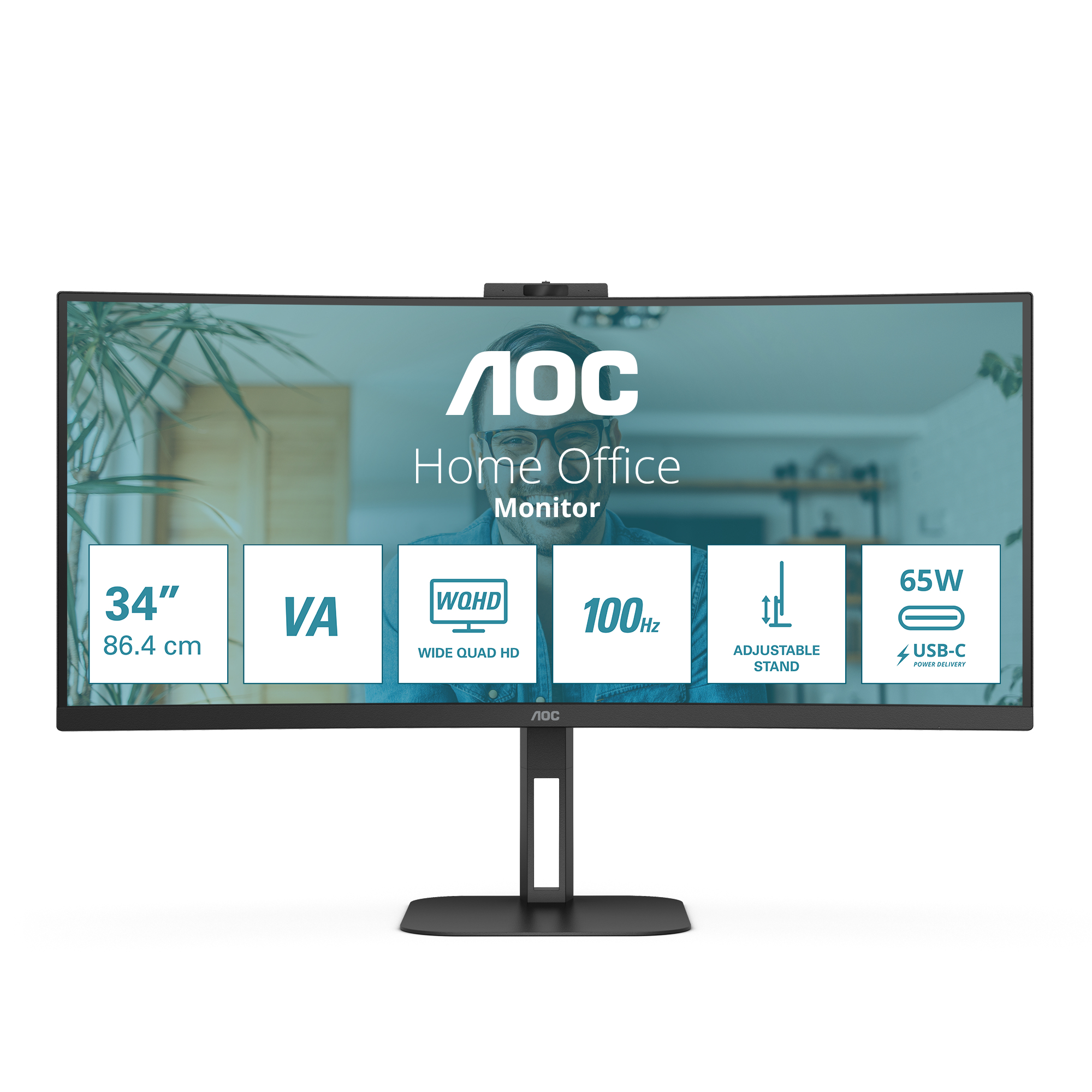 AOC 86,0cm (34) CU34V5CW/BK 21:09 HDMI+DP+USB-C Cur.WebC retail