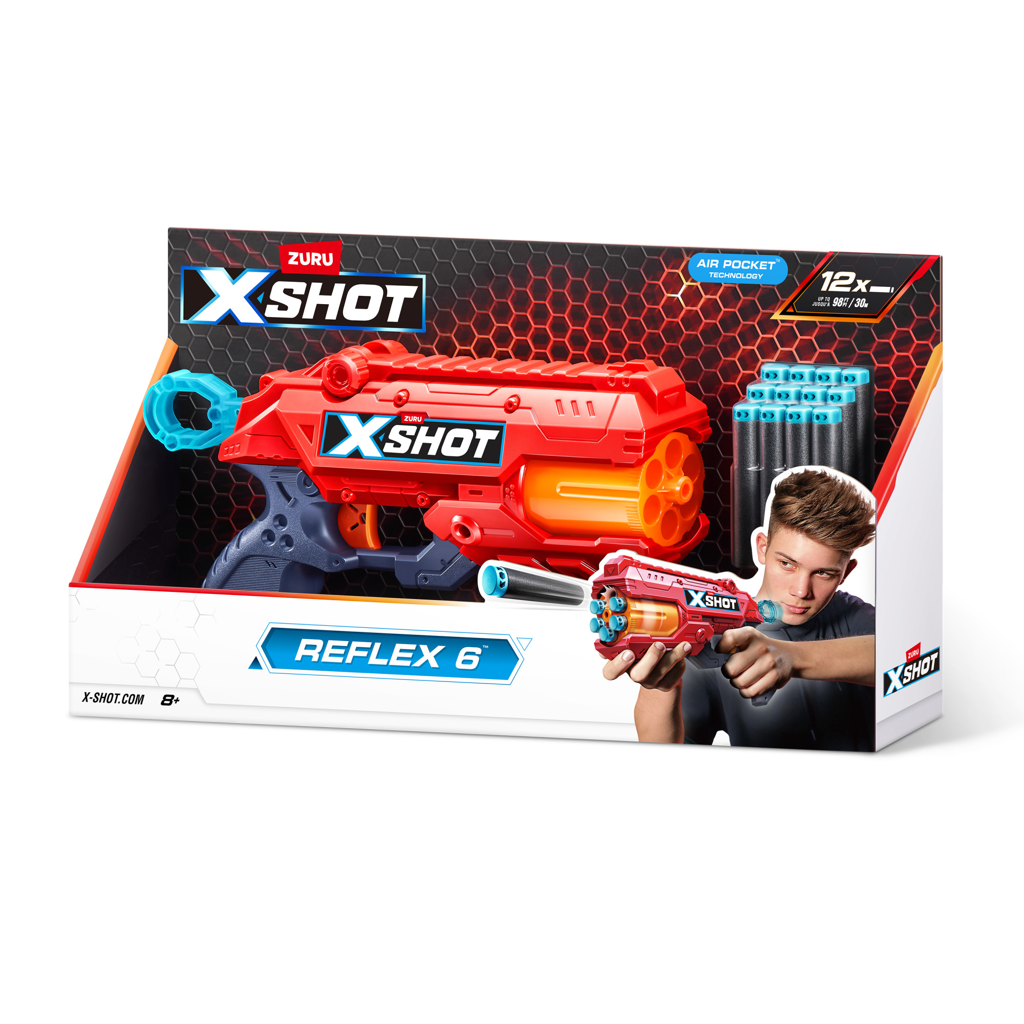 XSHOT Excel - Reflex 6 Blaster mit Darts, Dartblaster