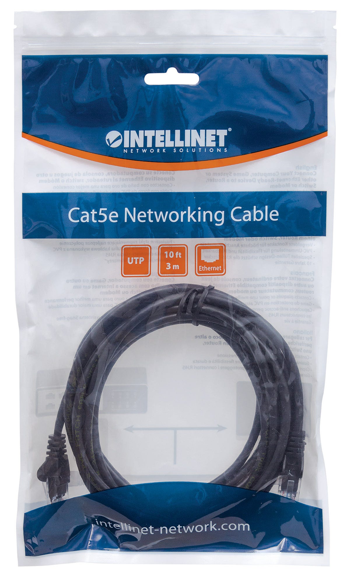 INTELLINET Patchkabel RJ45 U/UTP Cat6 1.50m schwa