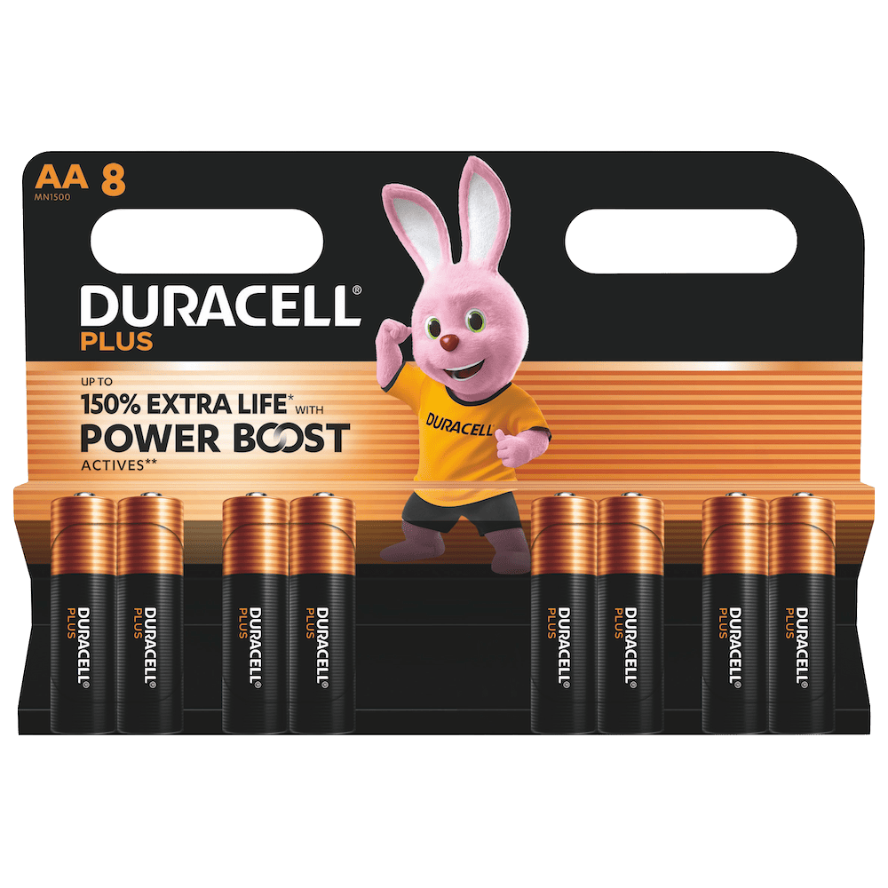 DURACELL Batterien PLUS Alkali-Mangan Mignon AA 1,5 V, 8 St.