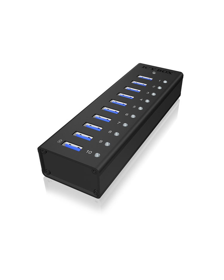Hub 10-Port IcyBox USB 3.0 IB-AC6110 mit USB Ladeanschluss
