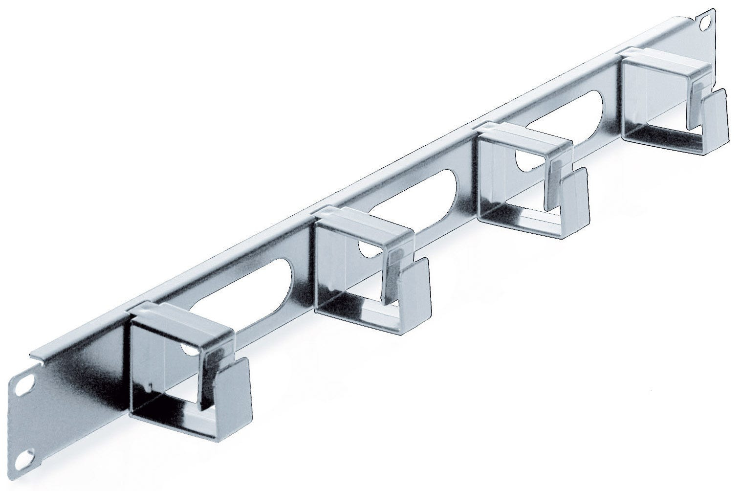 INTELLINET Kabelmanagement fuer 48,3 cm 19Zoll Schraenke 1 HE 4 kleine Kunststoffringe grau Fuer eine ordentliche Verkabelung