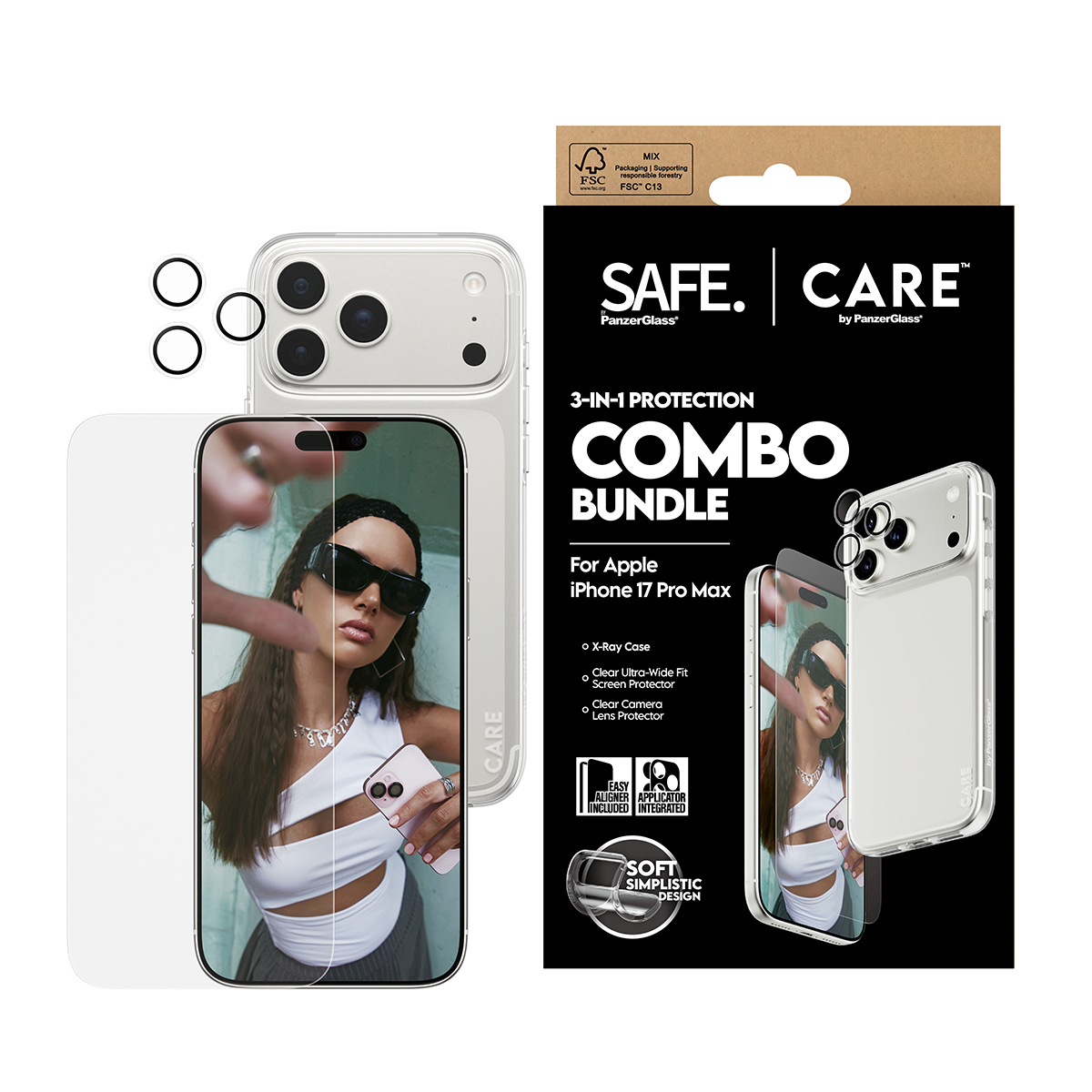 SAFE. CARE BY 3-IN-1 FASHIONABL COMBO BUNDLE IPHONE 17 PRO MAX