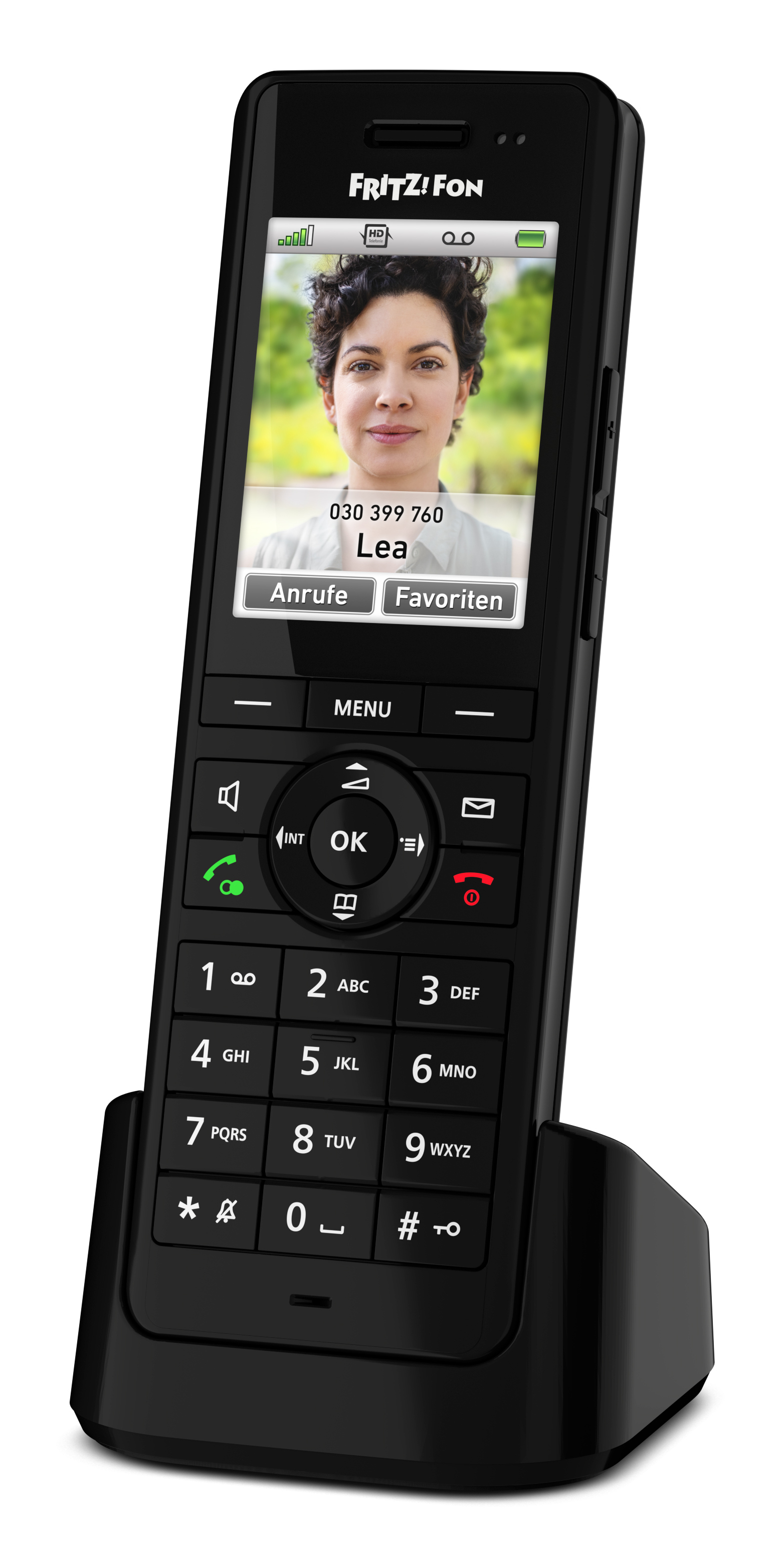 FRITZ! FRITZ!Fon X6 Schnurloses Telefon mit Anrufbeantworter schwarz