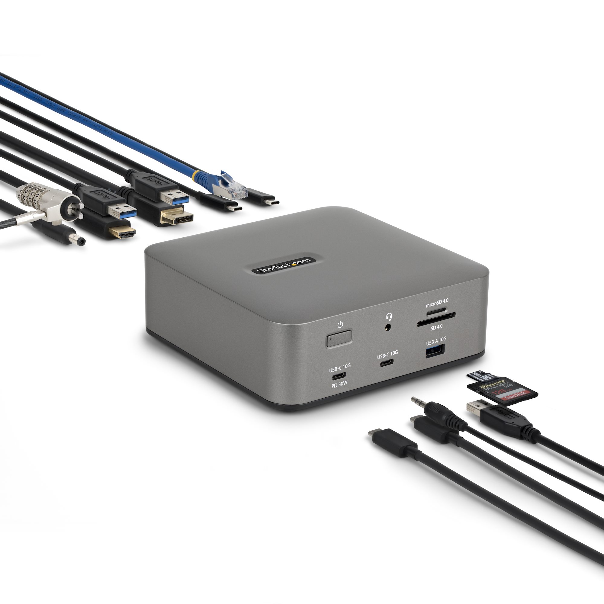 STARTECH.COM Thunderbolt 5 Dockingstation DP und HDMI 3-Monitor Dock bis 4K 144Hz oder Dual 8K 60Hz 5x USB-Ports 140W Laptop-Ladung