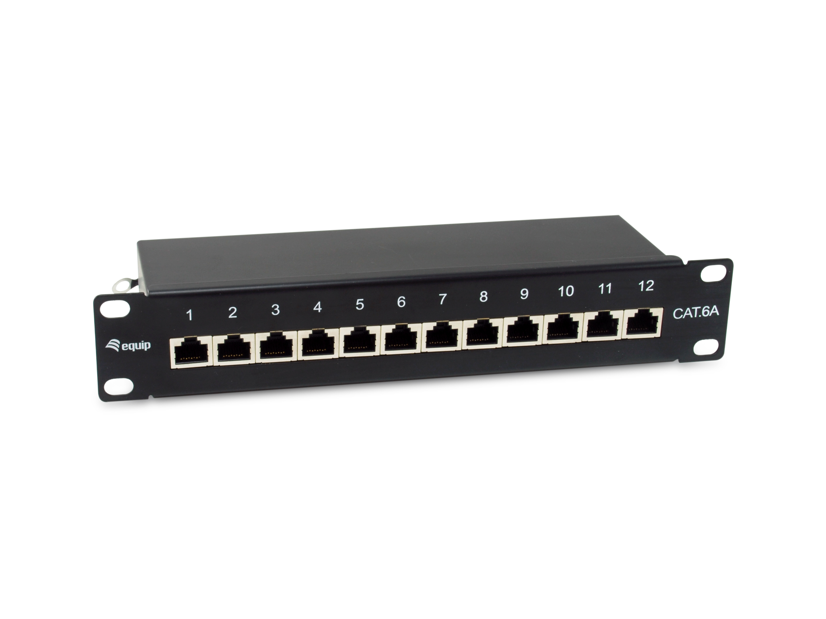 Equip 10 Patchpanel 12xRJ45 Cat6a FTP 1U 500MHz RAL9005