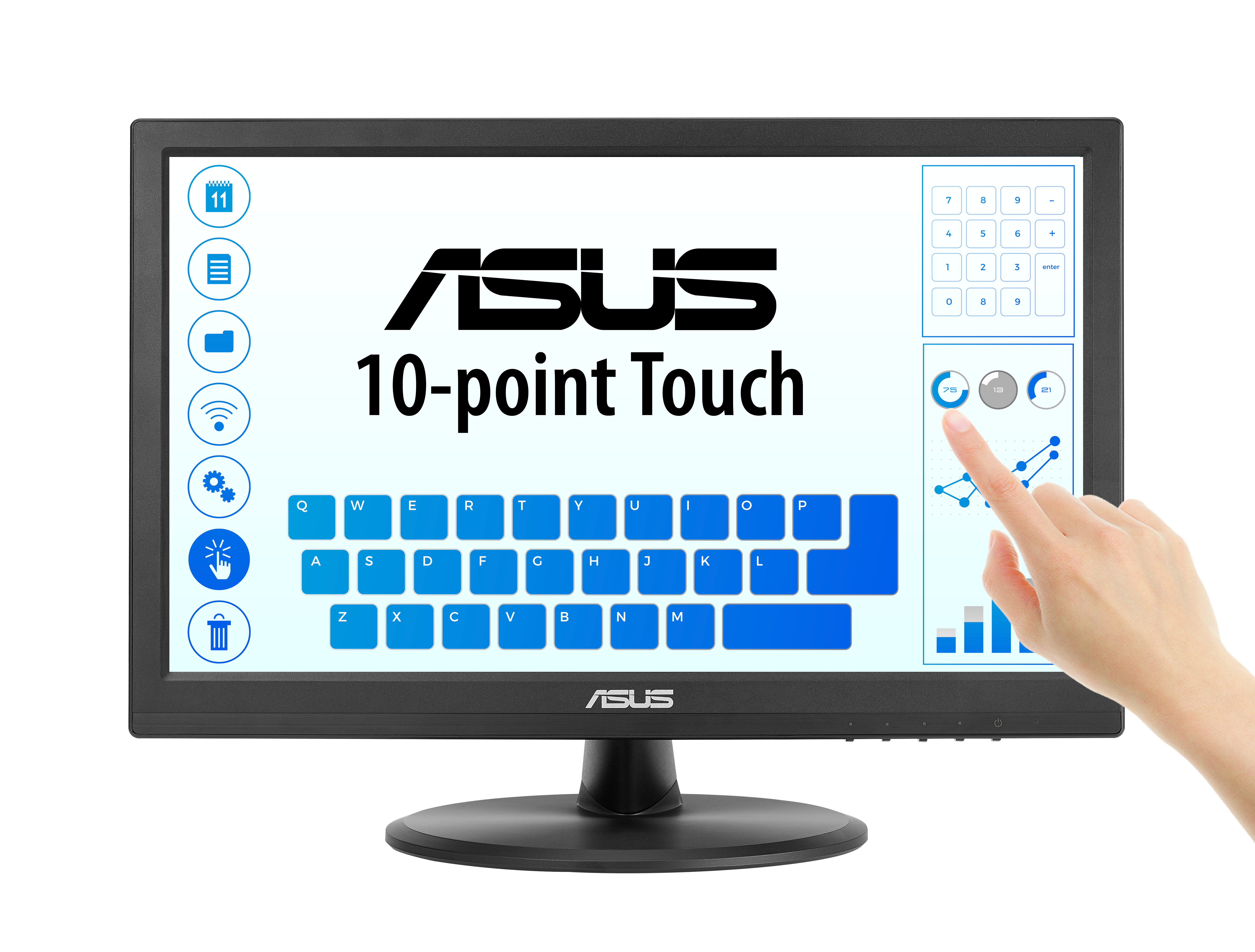 ASUS VT169HE Touch Monitor 39,62cm 15,6Zoll IPS WLED FHD 16:9 60Hz 220cd/m2 5ms D-Sub HDMI