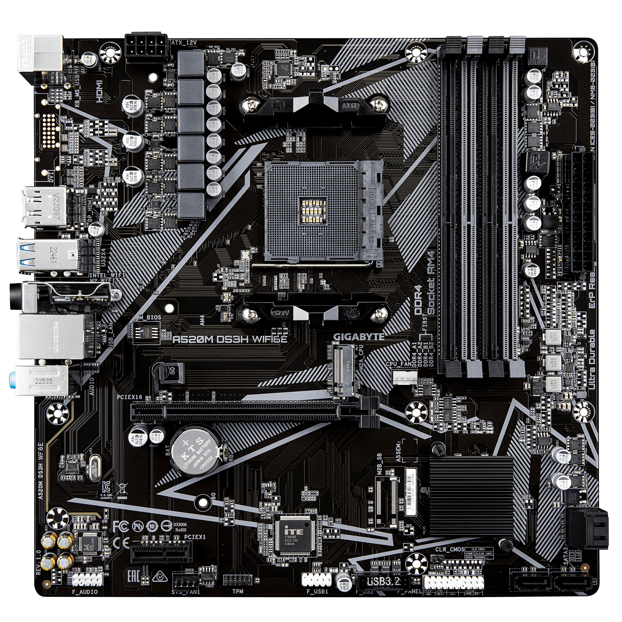 Gigabyte GA-A520M-DS3H WF6E (AM4) (D)