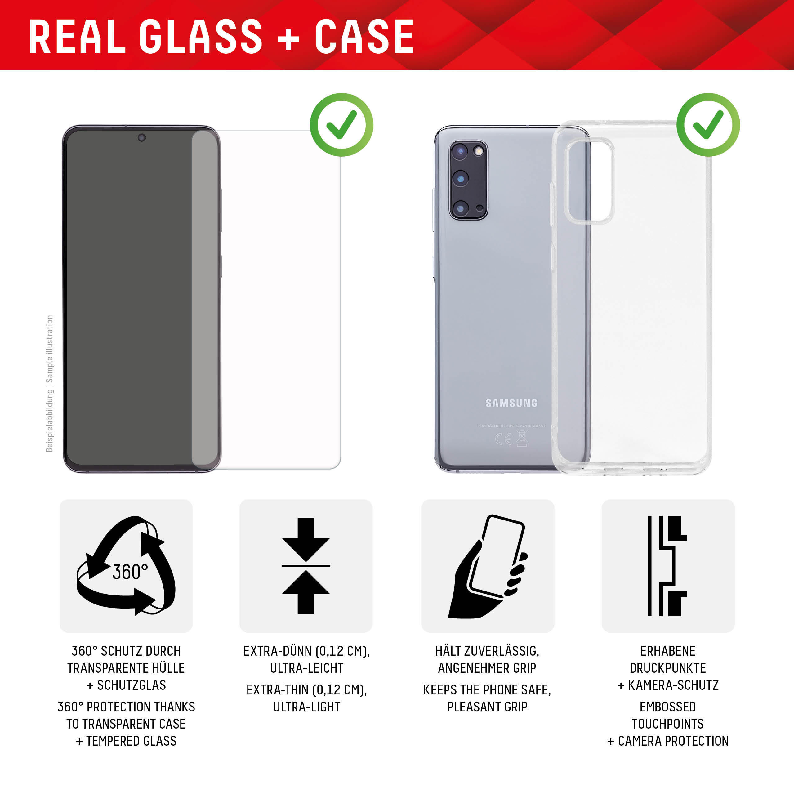 DISPLEX REAL GLASS + CASE SAMSUNG GALAXY S23 FE