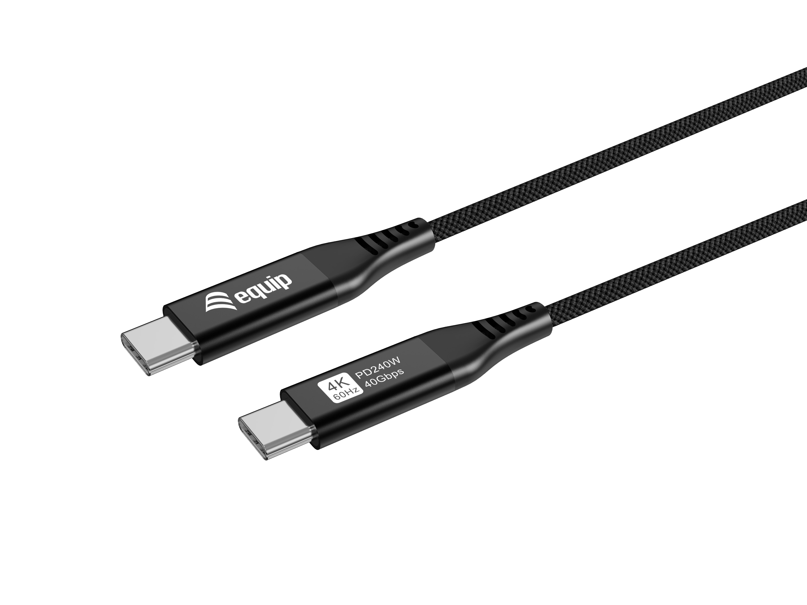 Equip Kabel USB-C4.0->C Slim PD240W St/St 1.20m schwarz
