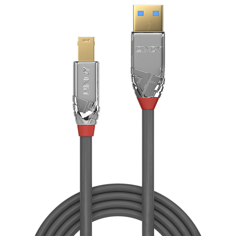 LINDY USB 3.0 Kabel Typ A/B Cromo Line M/M 1m