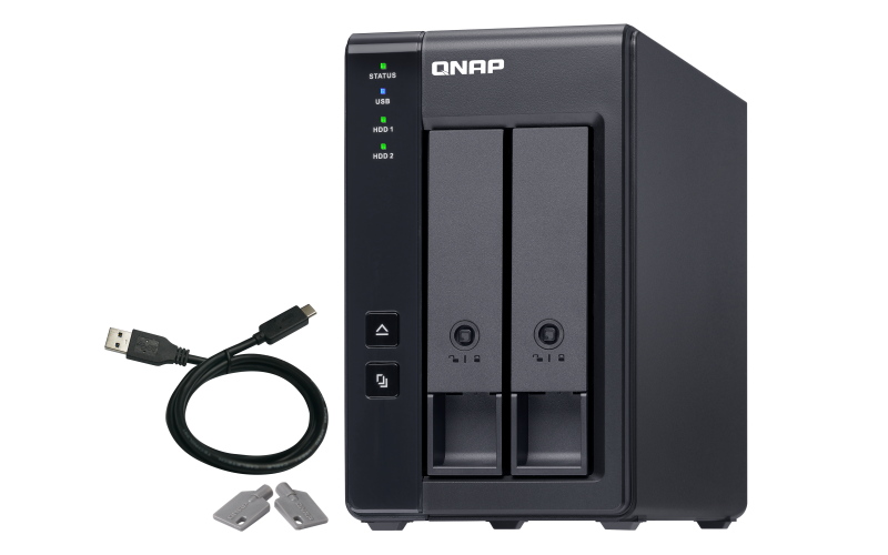 QNAP TR-002 2 Bay USB Type-C Direct Attached Storage with Hardware RAID