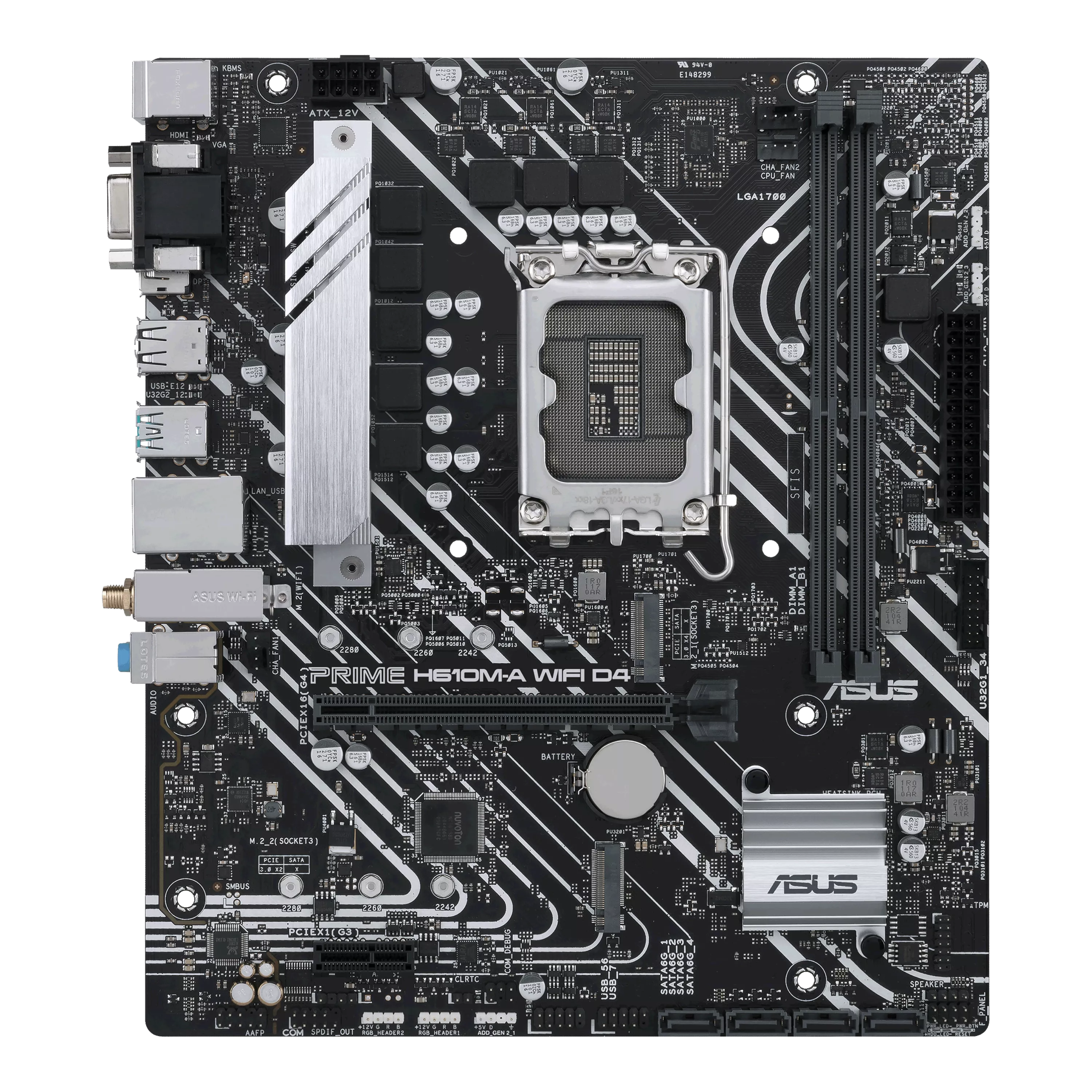 ASUS PRIME H610M-A WIFI D4 Intel H610 LGA 1700 2DDR4 1xPCIe 4.0 x16 2xM.2 4xSATA 6Gb/s 4xUSB 3.2 microATX MB