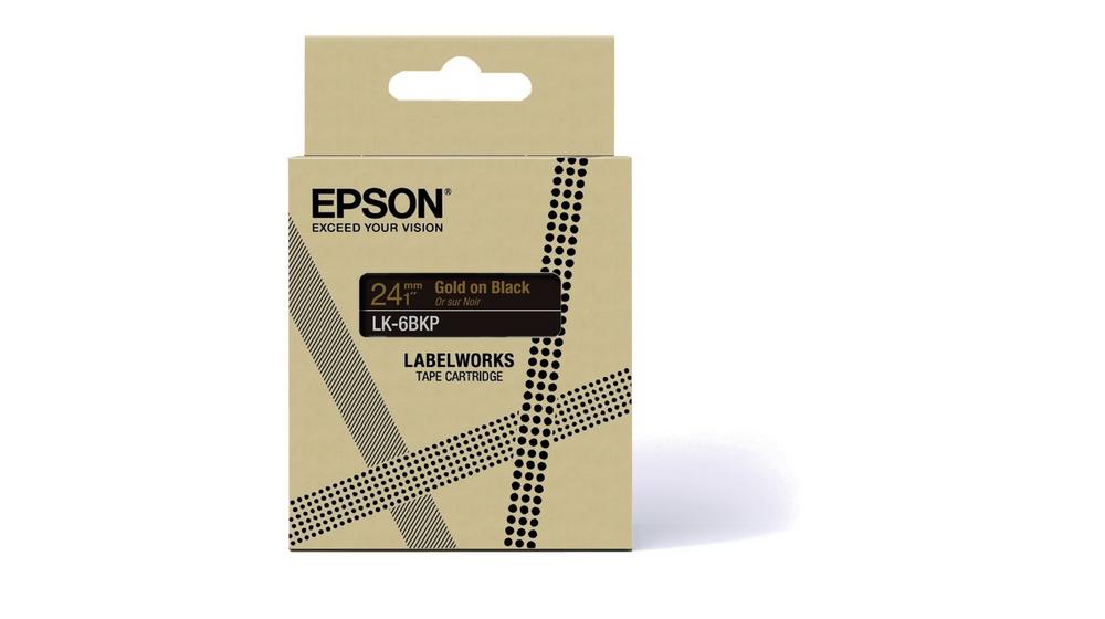 EPSON Schriftband LK LK-6BKP C53S672096, 24 mm, gold auf schwarz, 1 St.