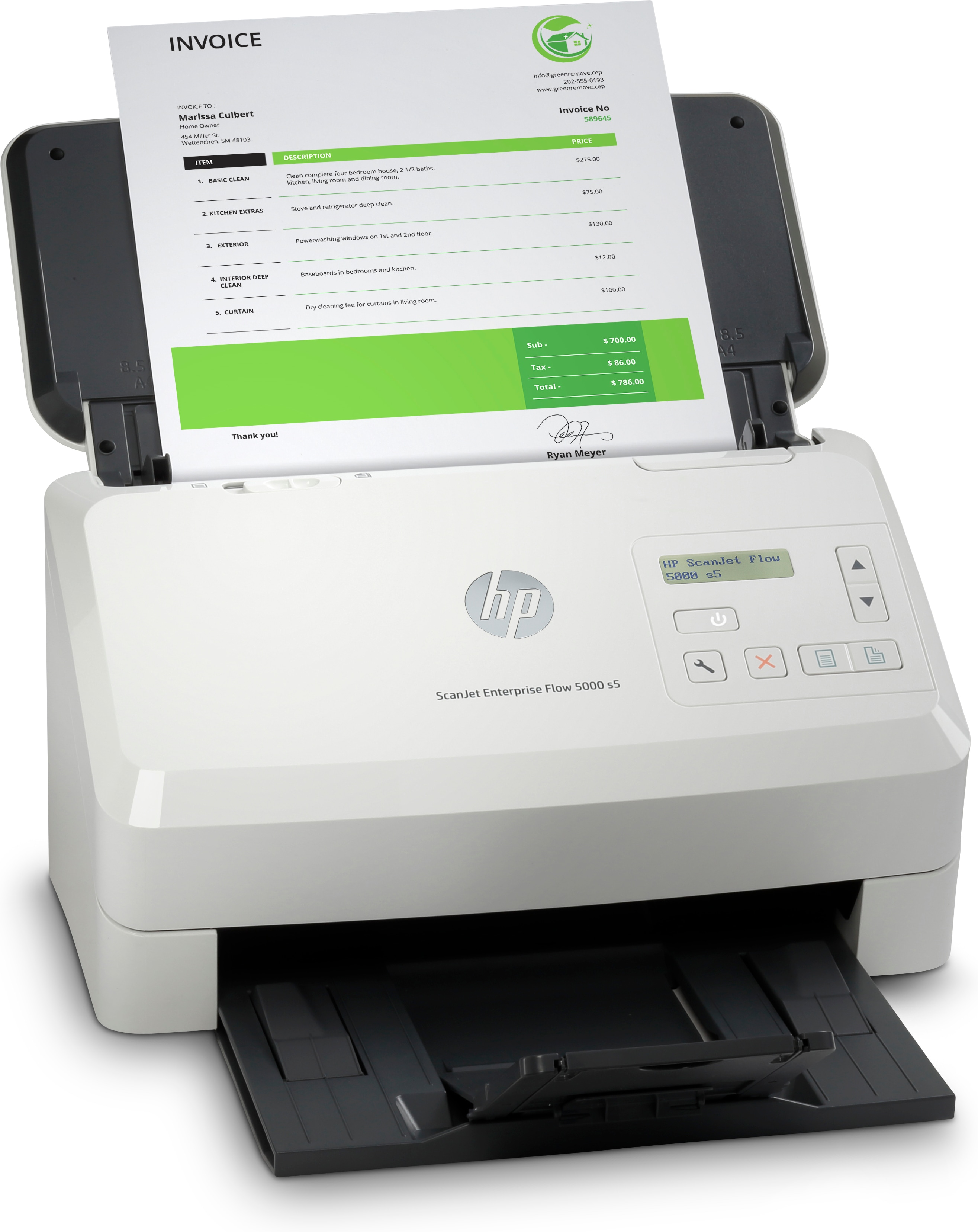 HP ScanJet Enterprise Flow 5000 s5 Document scanner CMOS CIS Duplex 216x3100mm 600dpix600dpi 65ppm ADF 80sheets 7500scans