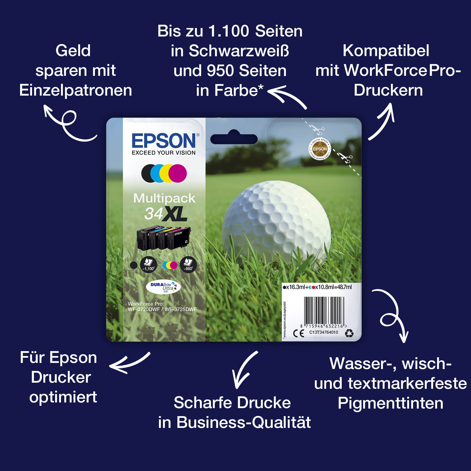 EPSON 34 / T3461 (Golfball) schwarz Druckerpatrone