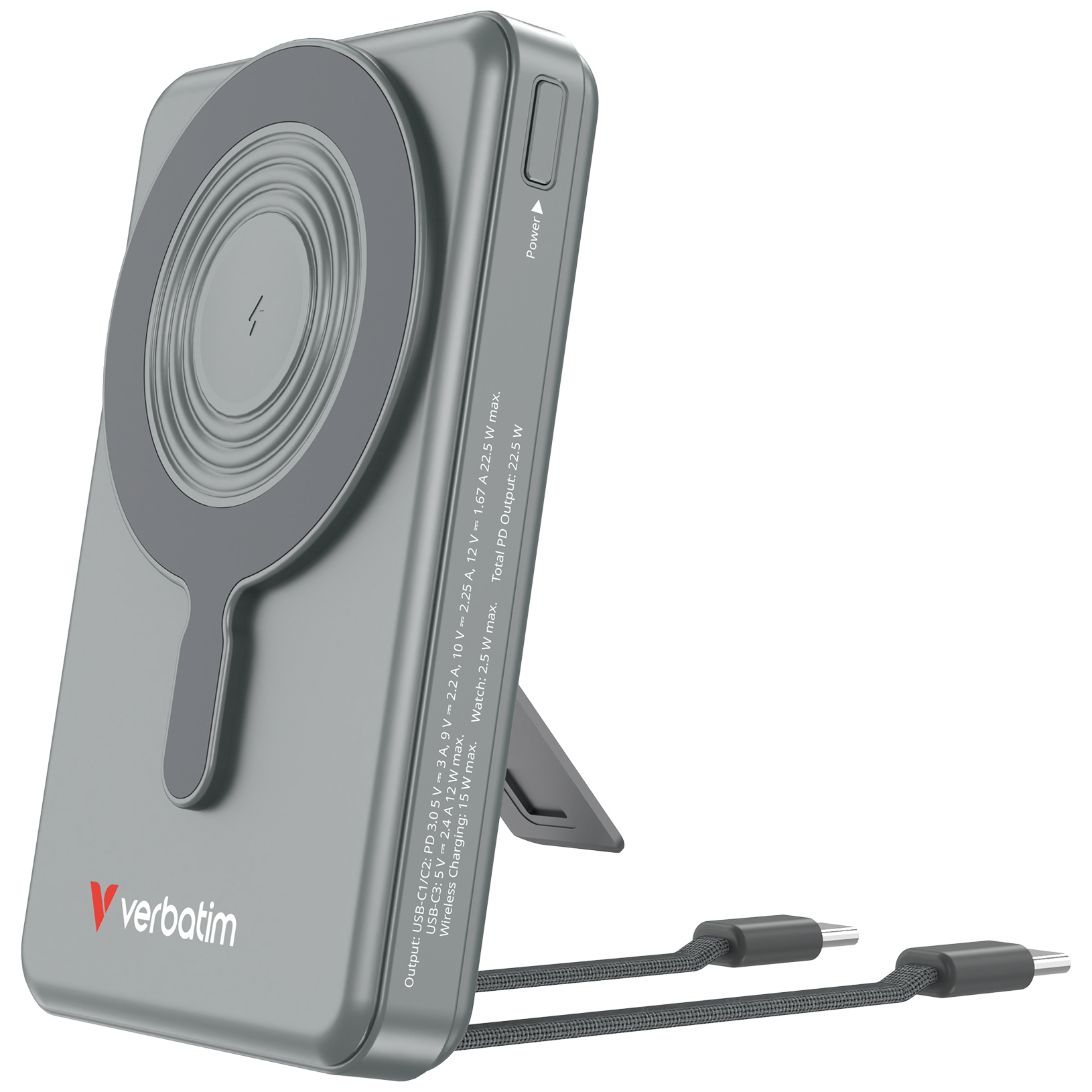 Verbatim Charge´n´Go Power Bank 2C & Display 10000mAh grey