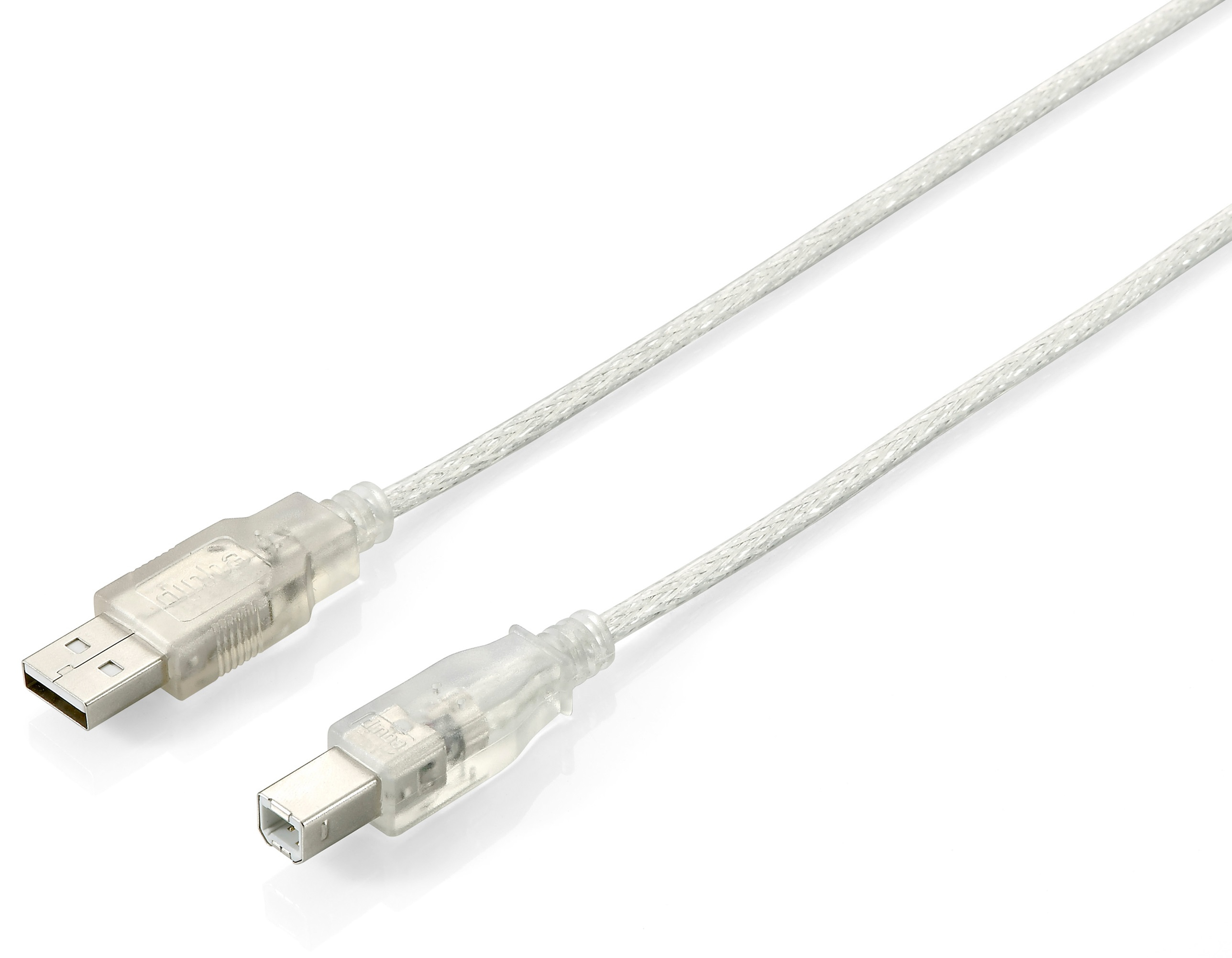 Equip USB2.0 Druckerkabel USB-A->USB-B St/St 1.00m transp. Polybeutel