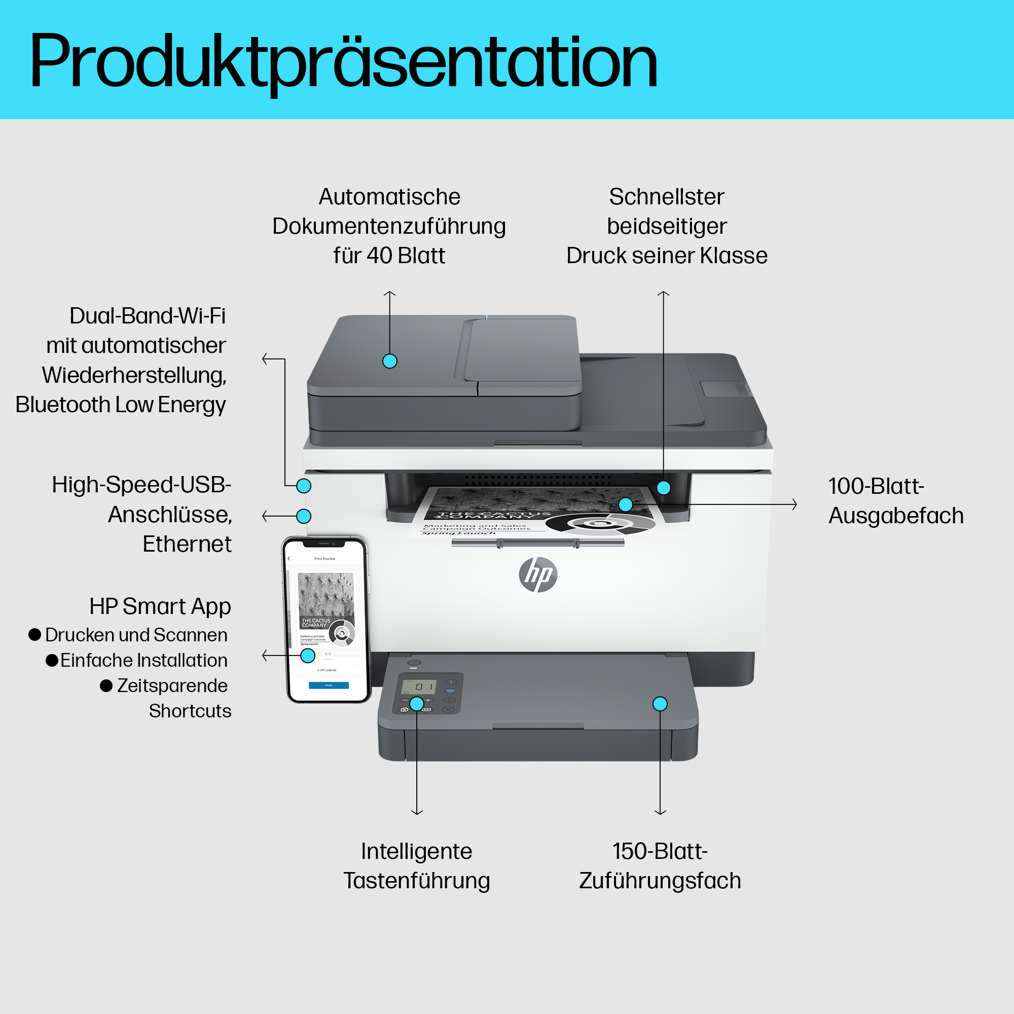 HP LaserJet MFP M234sdw 3 in 1 Laser-Multifunktionsdrucker weiß