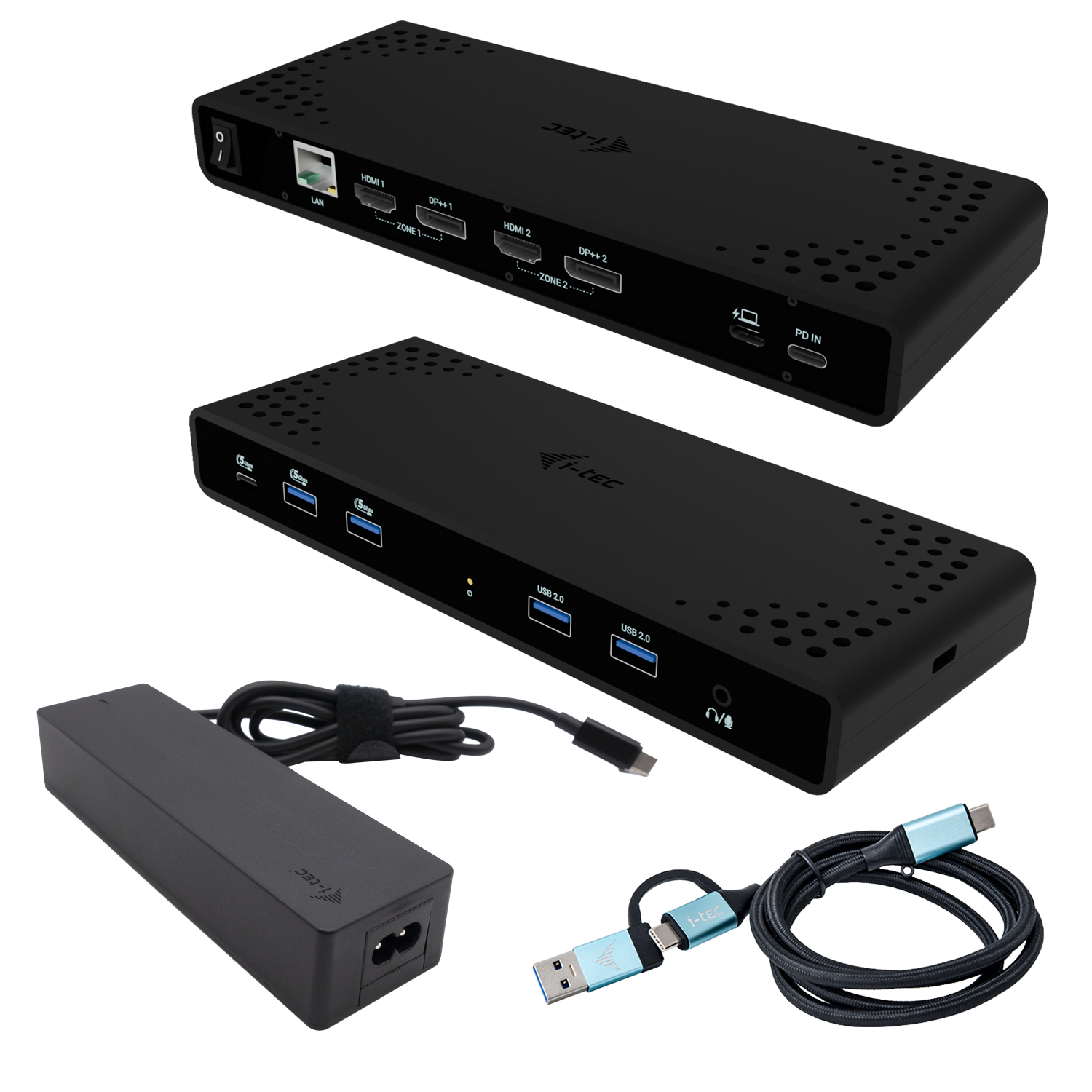 I-TEC Universal Dual 4K Display Docking Station PD 85W + USB-C Charger 100W