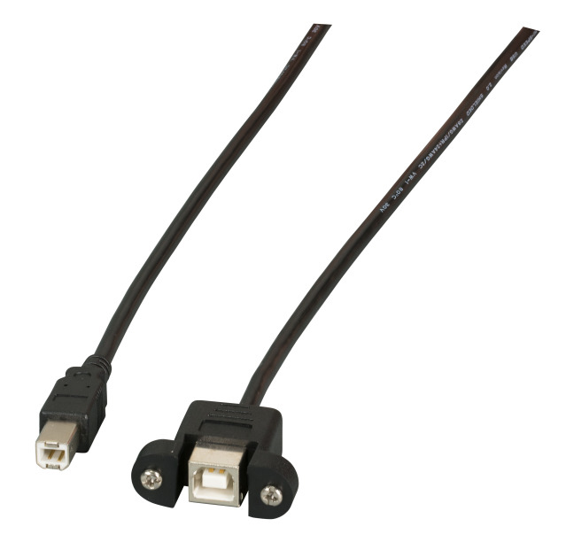EFB USB2.0 Verlängerung B-B,St.-Einbaubuchse,1m,sw,Classic