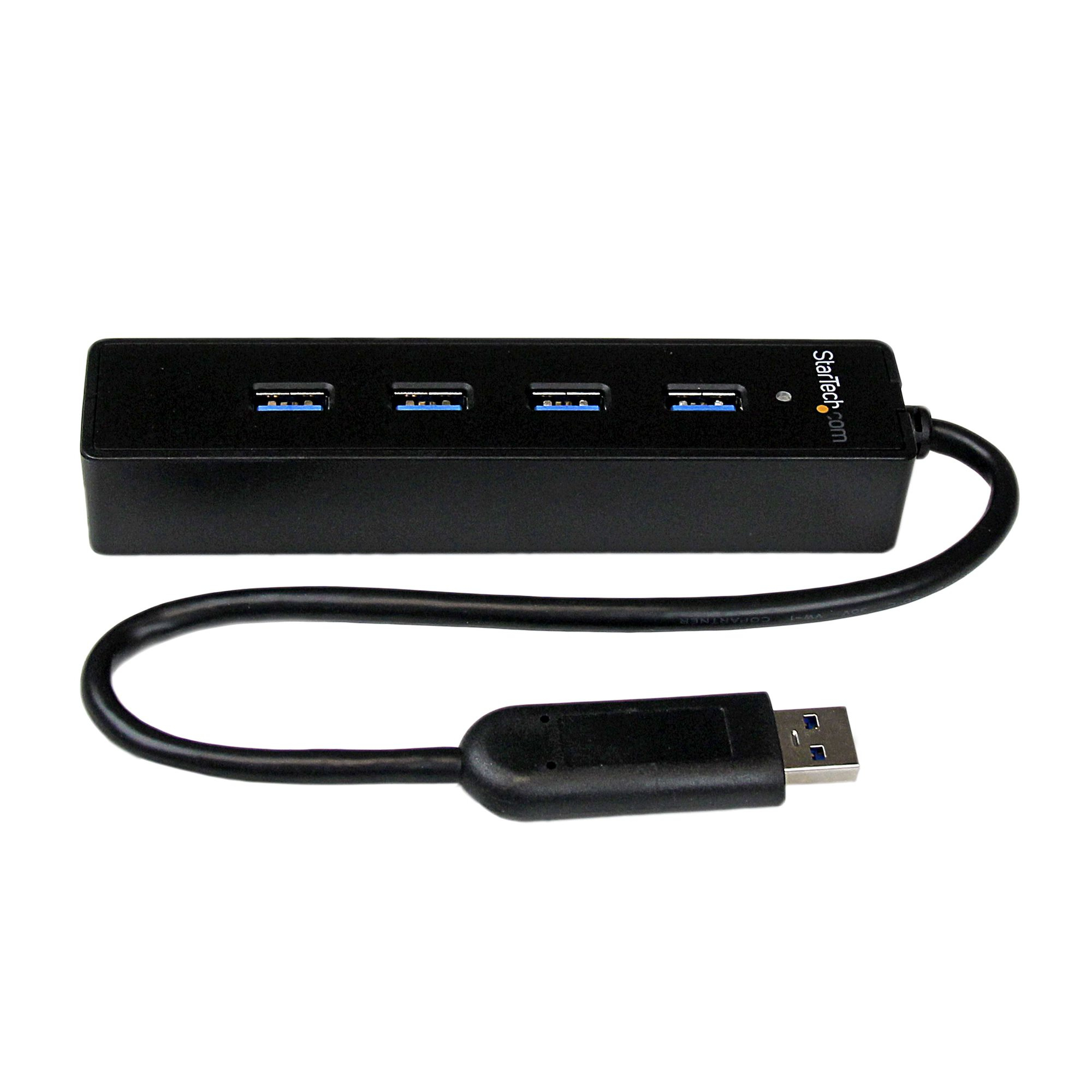 STARTECH.COM 4 Port Portable SuperSpeed USB 3.0 Hub with Built-in Cable