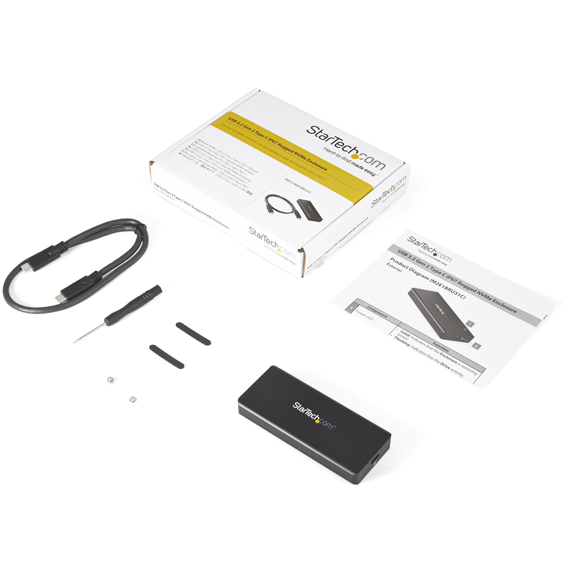 M.2 NVME PCIE SSD ENCLOSURE - IP67 - USB TYPE C - 10GBPS