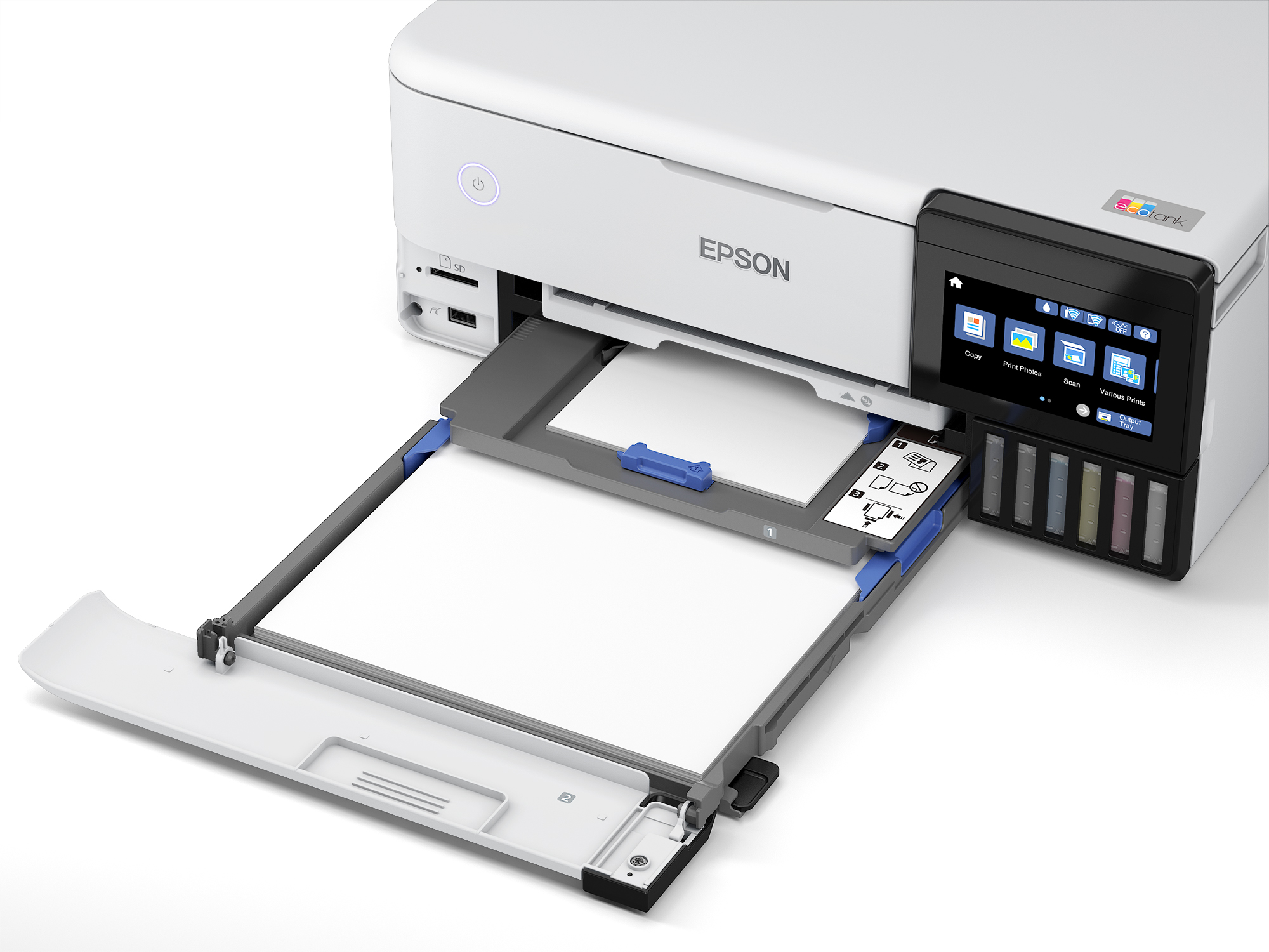 EPSON EcoTank ET-8500 3 in 1 Tintenstrahl-Multifunktionsdrucker weiß