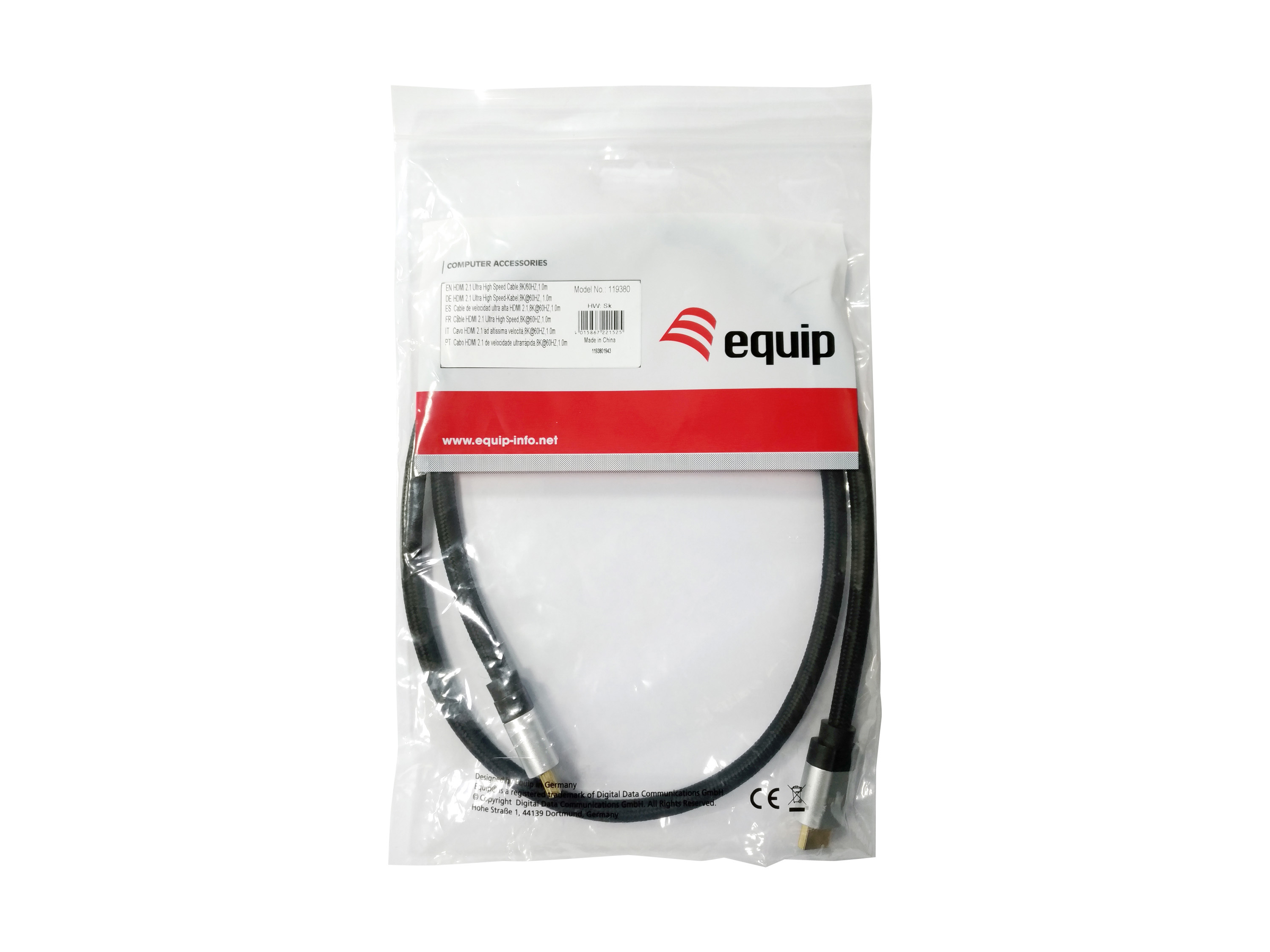 Equip HDMI UHS Ethernet 2.1 48Gbps 8K/60Hz 10.00m schwarz
