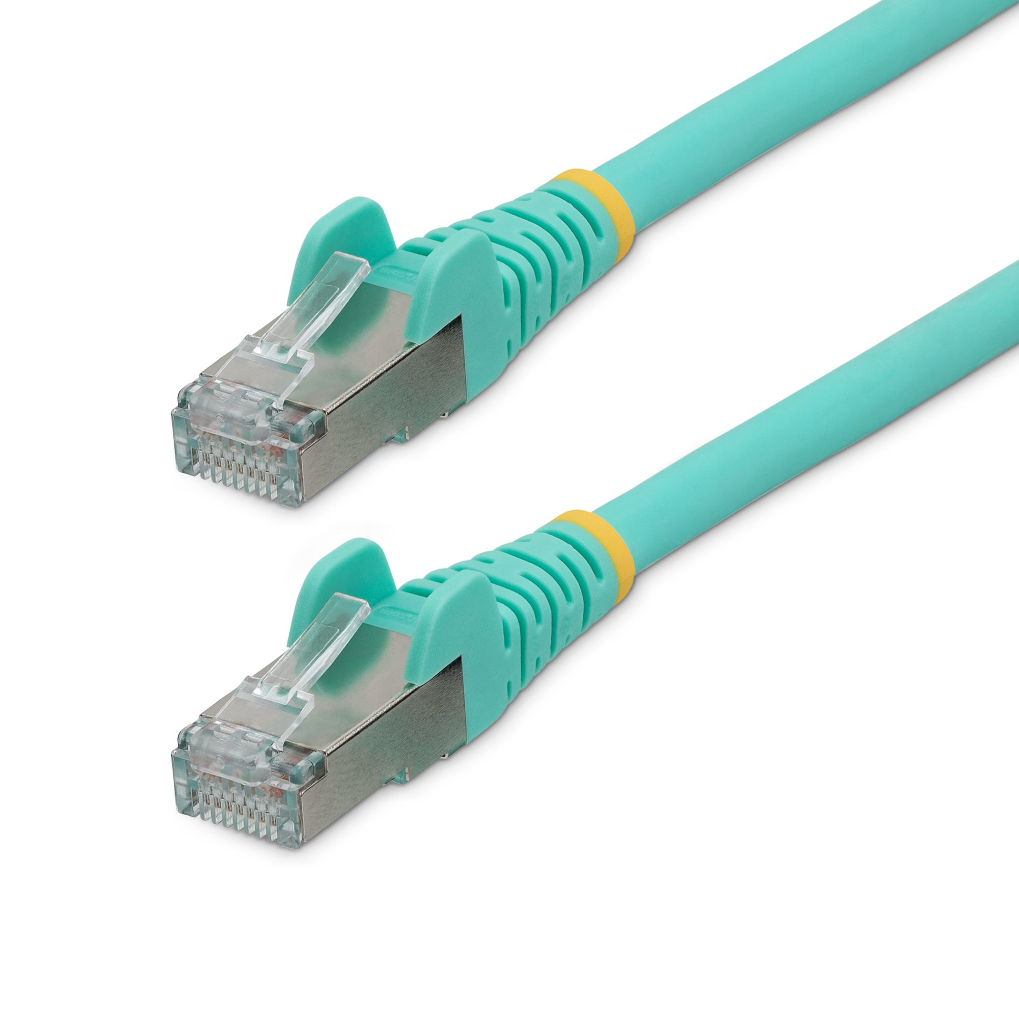 STARTECH.COM 2m CAT6a Ethernet Cable Aqua Low Smoke Zero Halogen LSZH 10GbE 100W PoE S/FTP Snagless RJ-45 Network Patch Cord