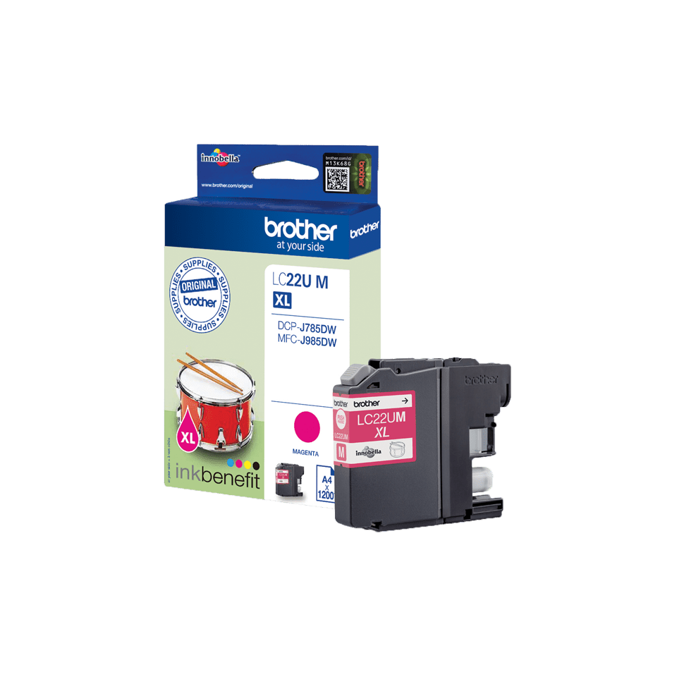 LC-22UM INK CARTRIDGE MAGENTA F/MFC-J985DW 1200 PGS STD 24711