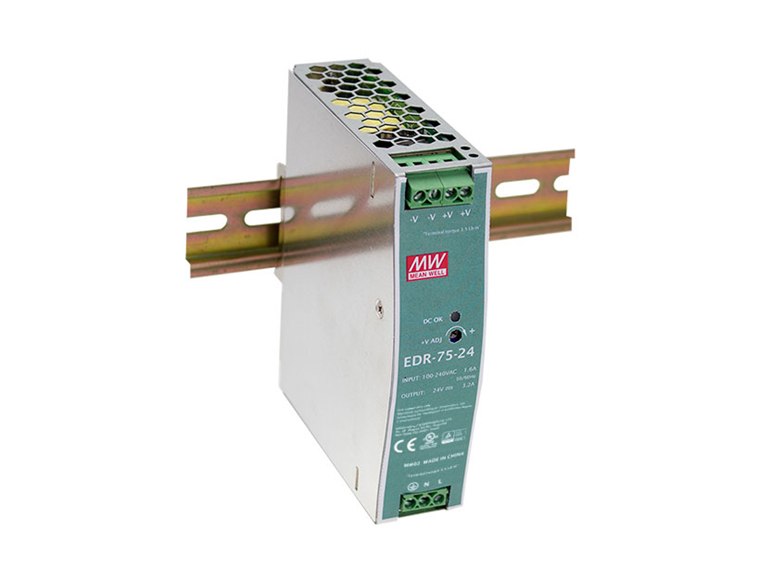 LevelOne Industrie Netzteil 24VDC/ 75W+DIN-Schiene silber