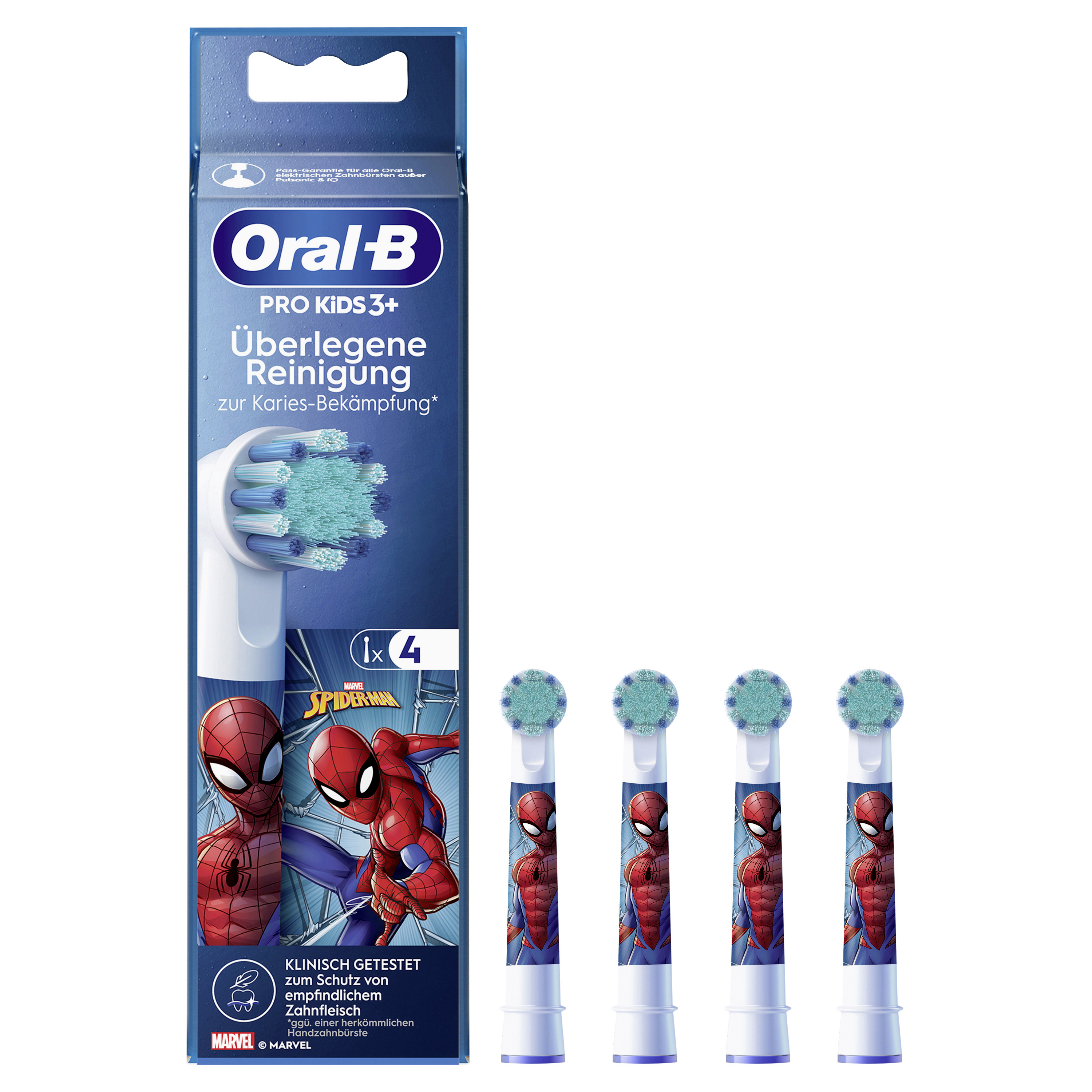 Oral-B PRO KIDS 3+ SPIDER-MAN Zahnbürstenaufsätze, 4 St.