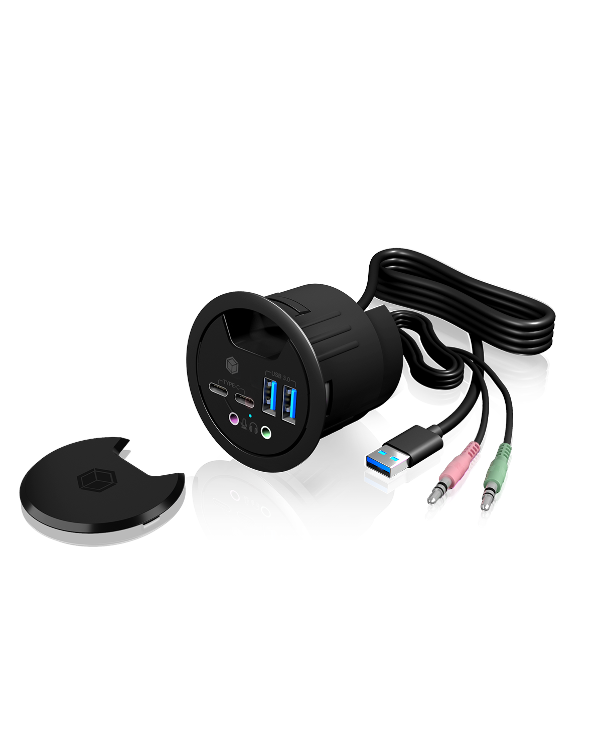 Hub 4-Port IcyBox USB 3.0 IB-HUB1403B Tischeinbau