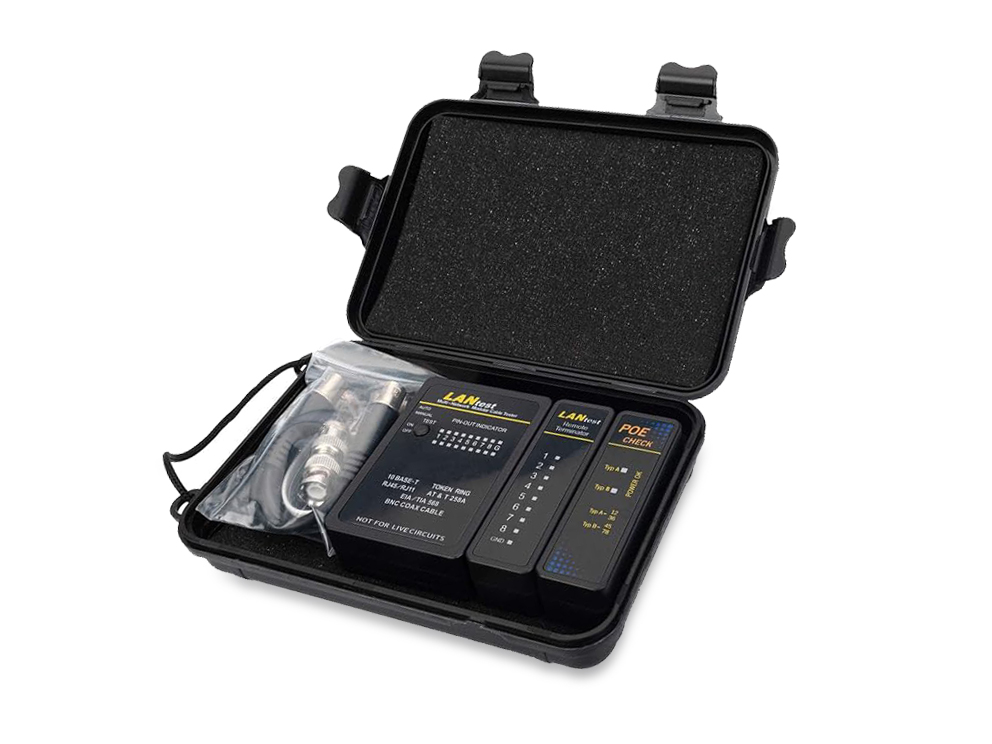 Equip Kabeltester für RJ45/RJ12/RJ11/BNC/PoE schwarz