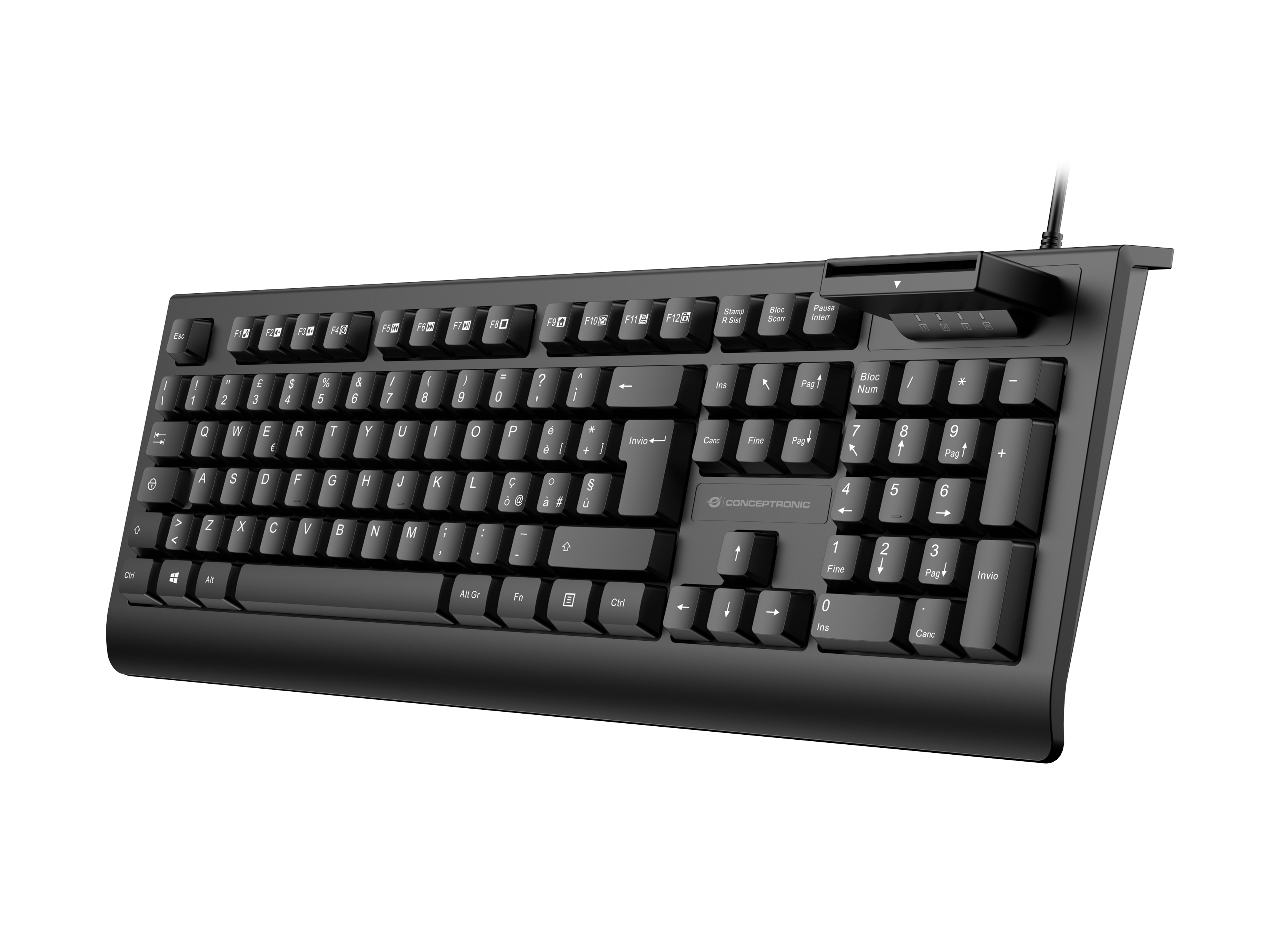 CONCEPTRONIC USB Tastatur +Smart ID-Kartenleser Layout IT sw