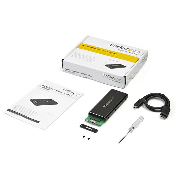 STARTECH.COM M.2 NGFF SATA Festplattengehäuse - USB 3.1 (10Gbit/s) mit USB-C Kabel