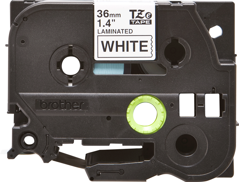 TZE-261 TAPE 36 MM - LAMINATED 8M BLACK ON WHITE