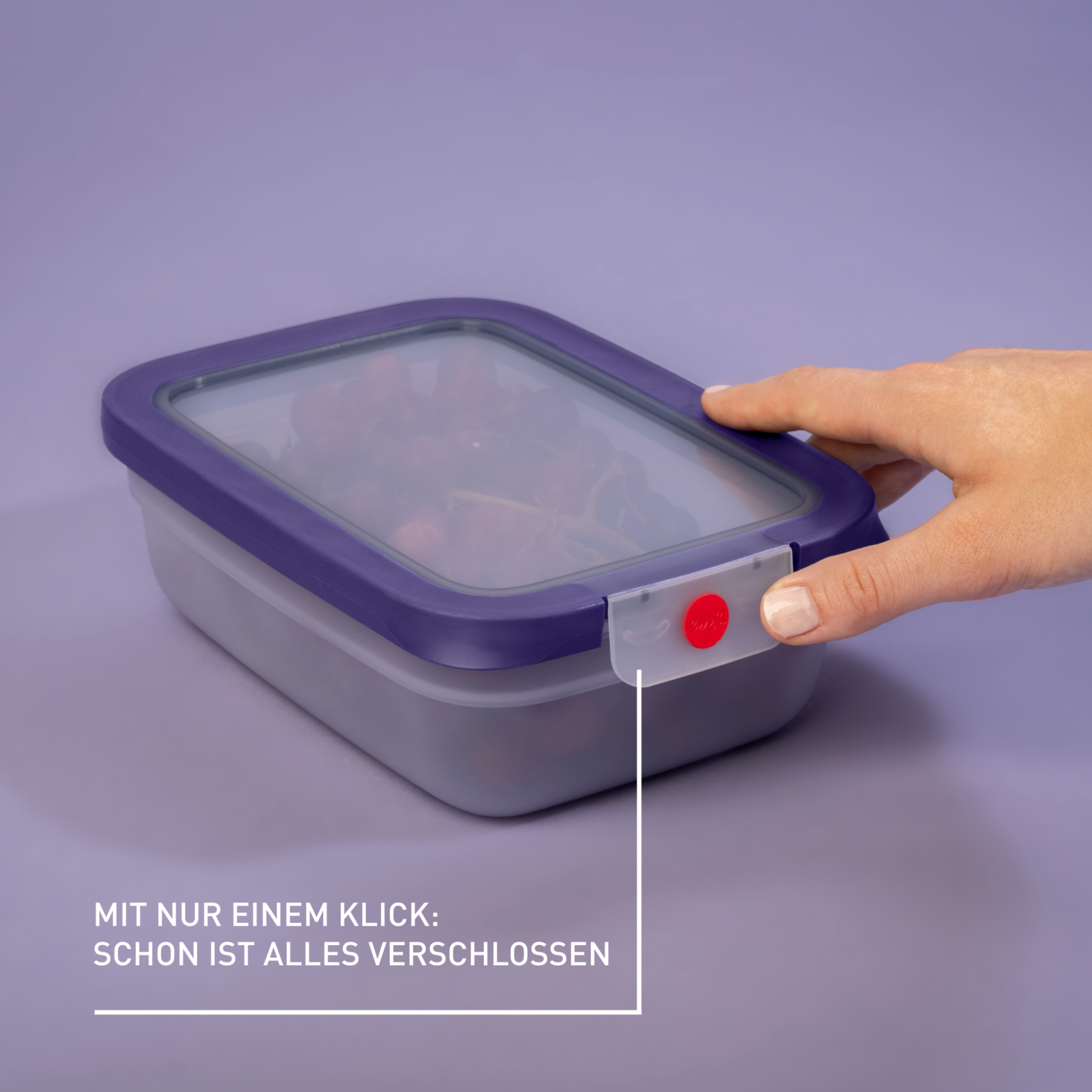 emsa Frischhaltedosen-Set ONECLICK violett 0,5/1,2/2,3 l, 3 St.