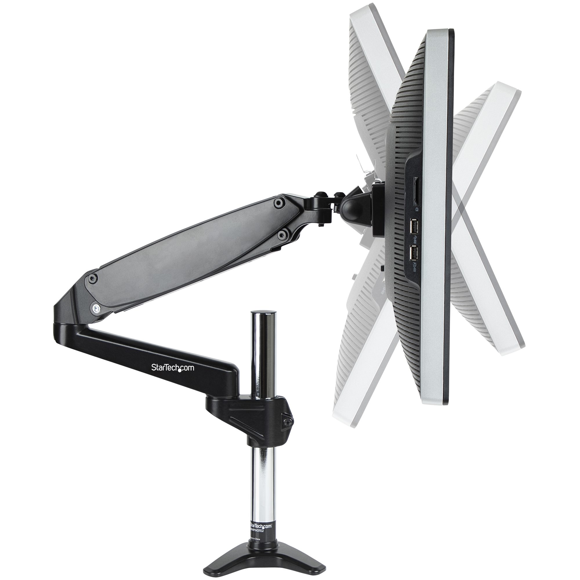 STARTECH.COM Tisch Monitorhalterung für einen VESA Monitor bis zu 81,2cm 32Zoll 8kg Flexibel/Schwenkbar Höhenverstelbar - C-Klemme