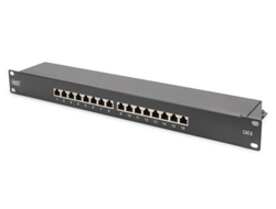 DIGITUS Patchpanel 1HE 16-Port Cat6 geschirmt schwarz