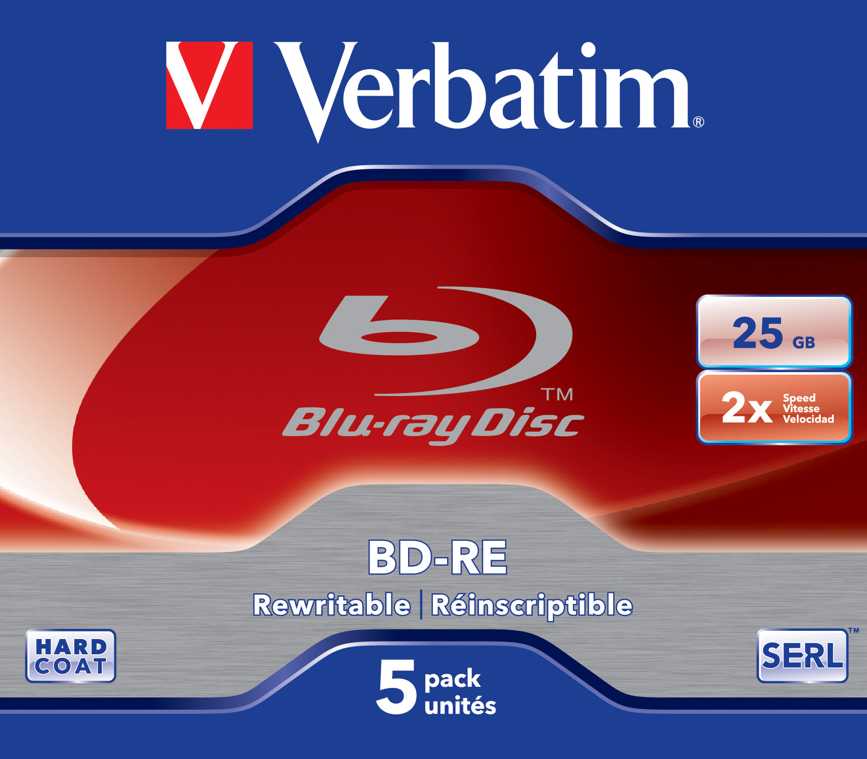 verbatim Blu-ray BD-RE 25 GB wiederbeschreibbar, 5 St.