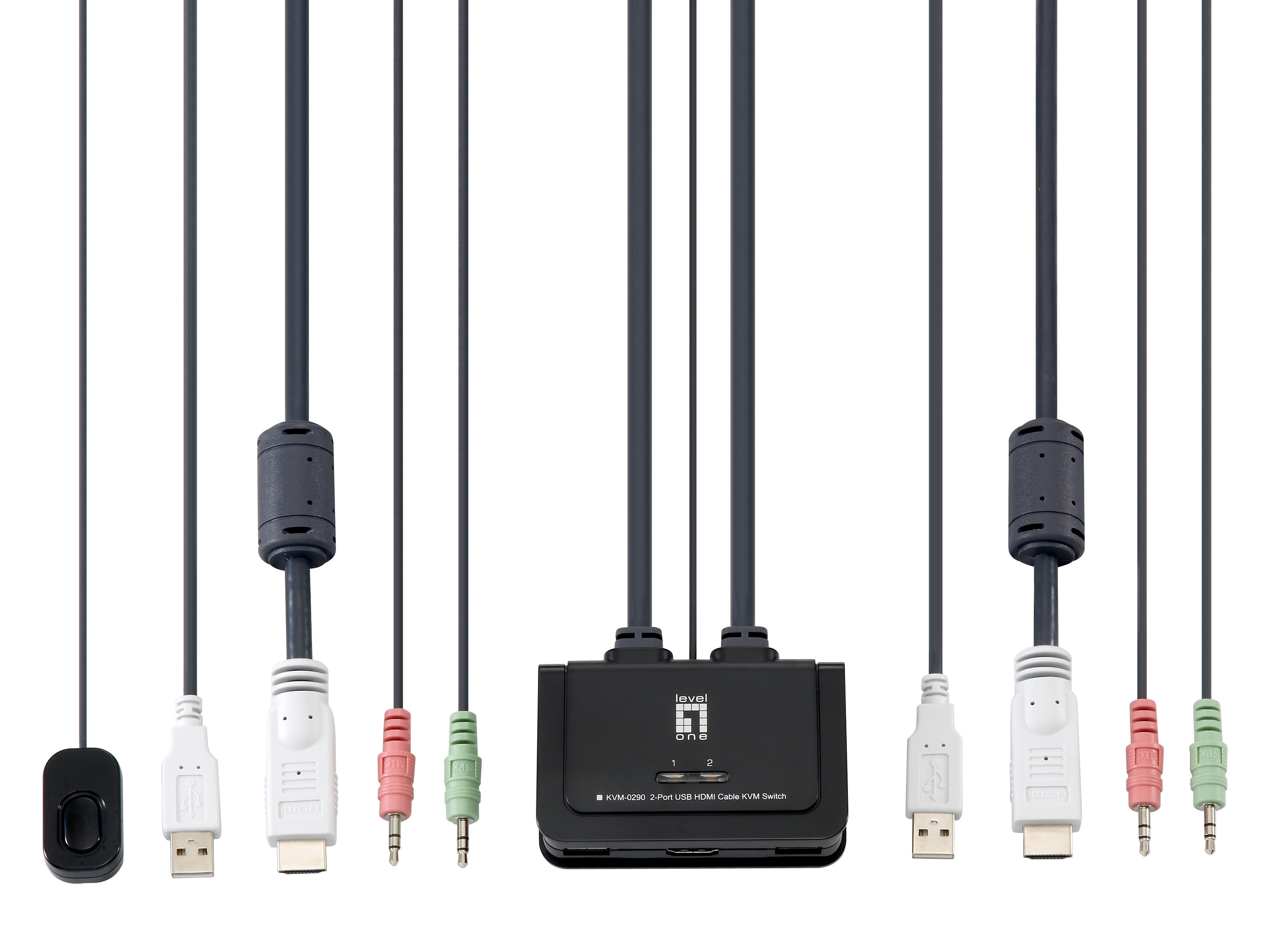 LevelOne KVM Switch 2-Port USB HDMI-Kabel sw